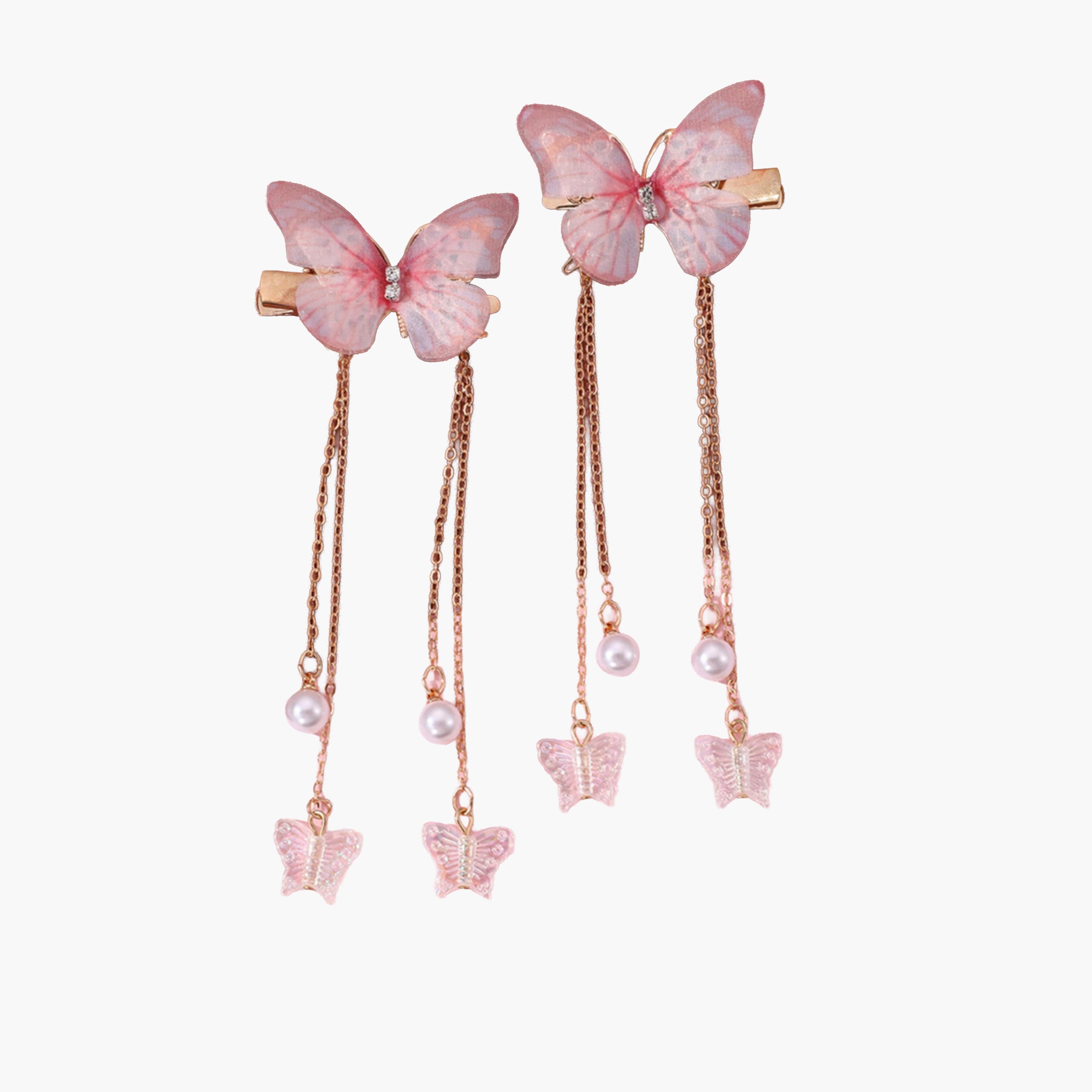 Take Two Pack of 2 - Pink Butterfly Hair Clips-women-hairaccessories-clips-image-1