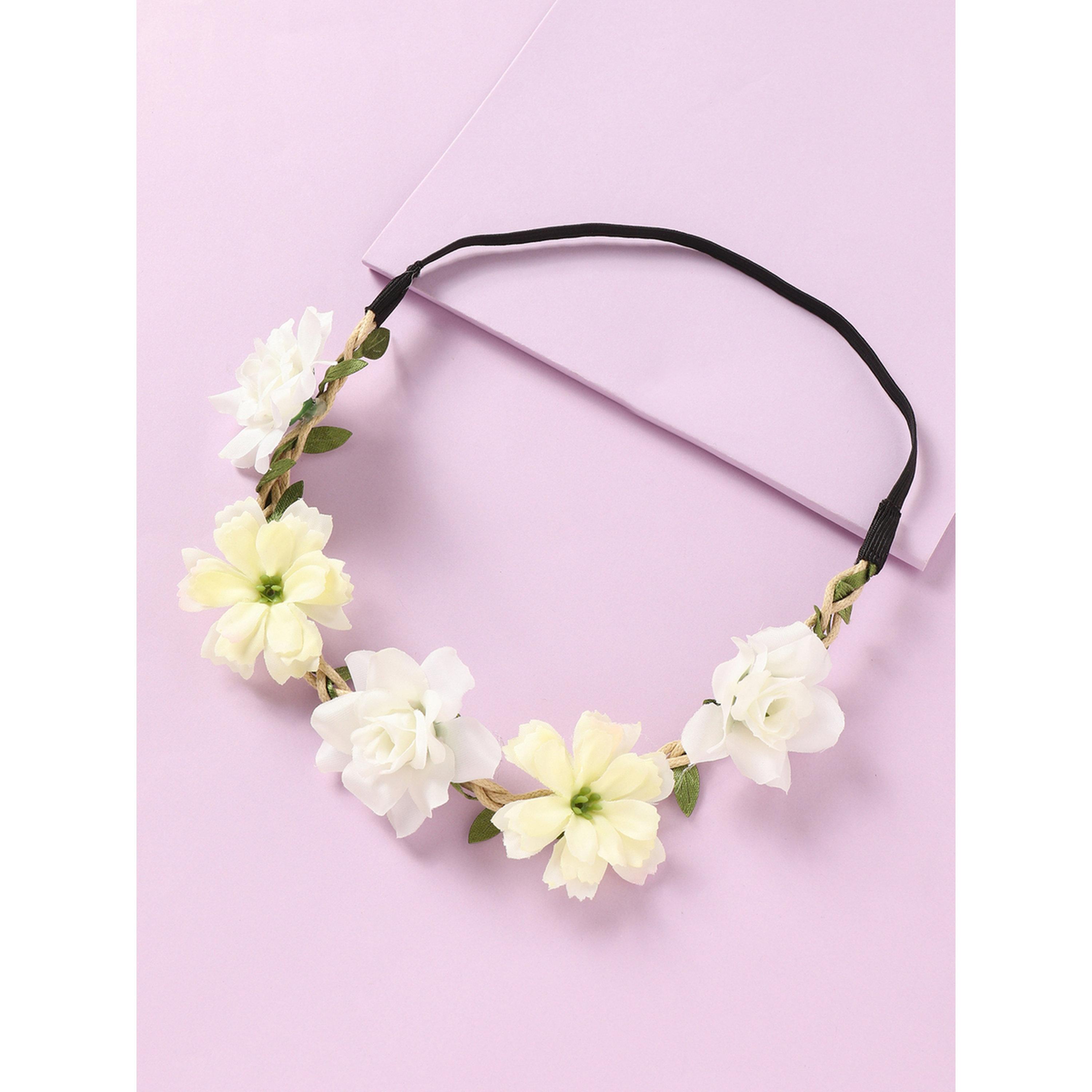 ربطة شعر بيضاء بنقشة زهور-women-hairaccessories-bands-image-4