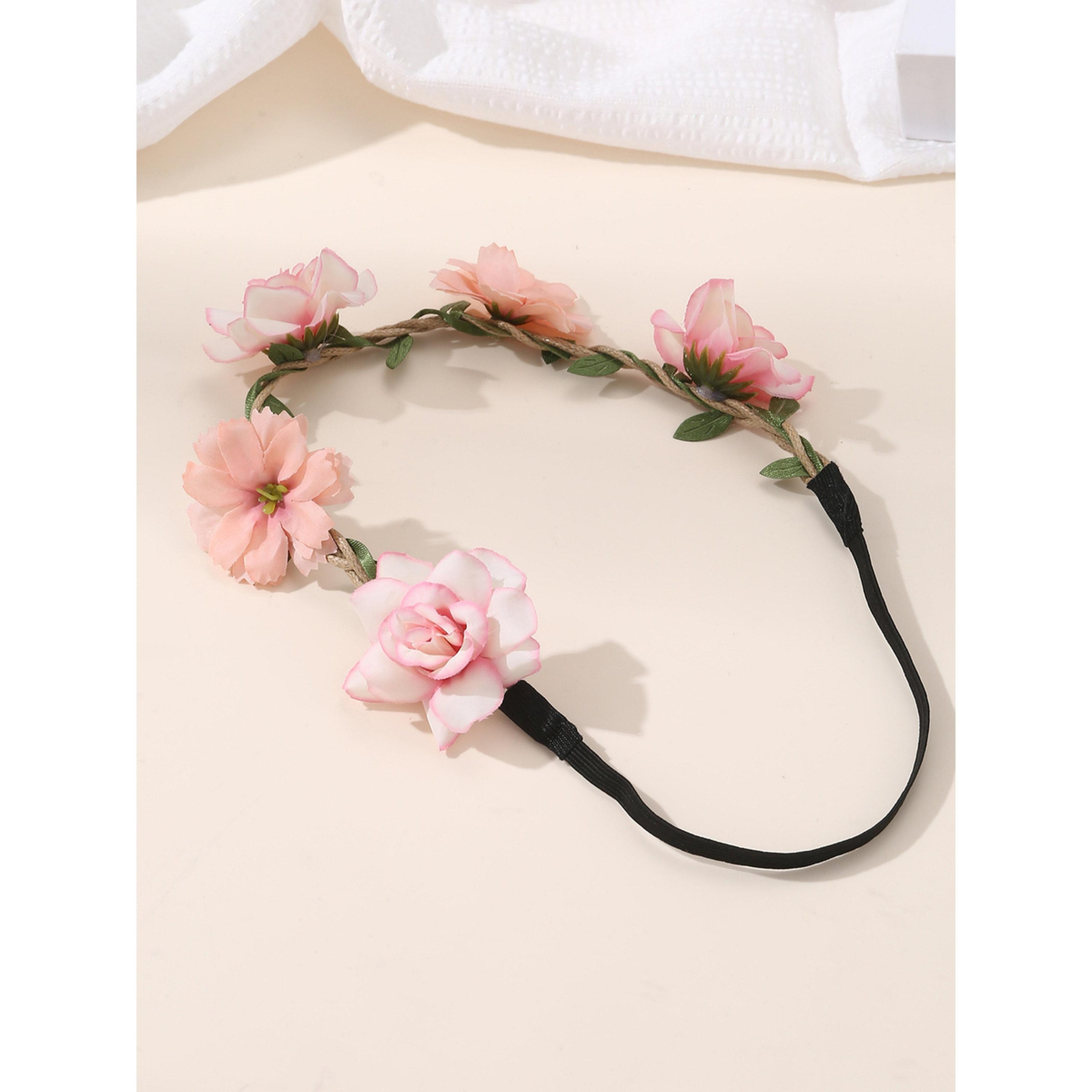 ربطة شعر وردية بنقشة زهور-women-hairaccessories-bands-image-4