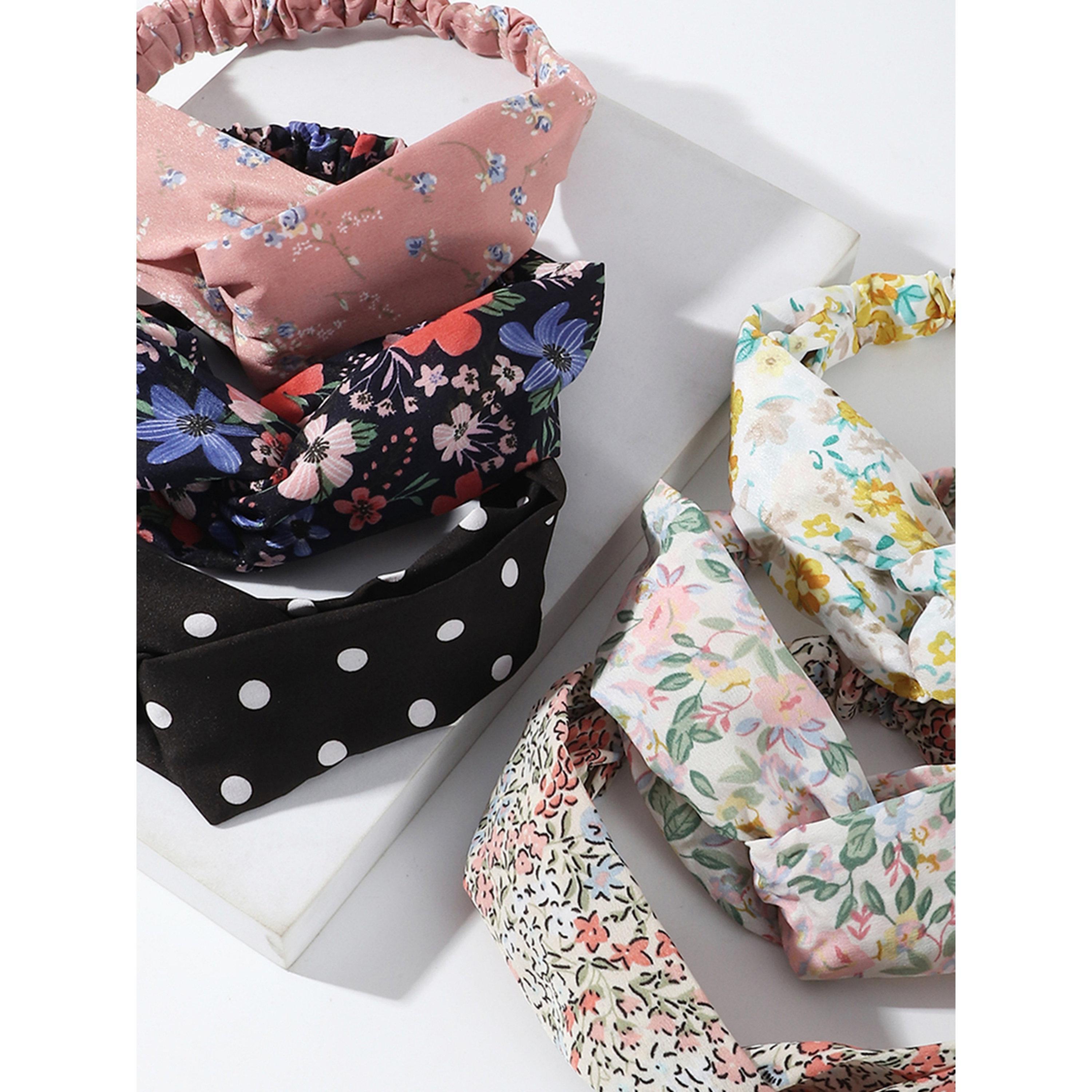 Take Two Pack of 6 - Floral and Polka Dot Headband-women-hairaccessories-bands-image-2