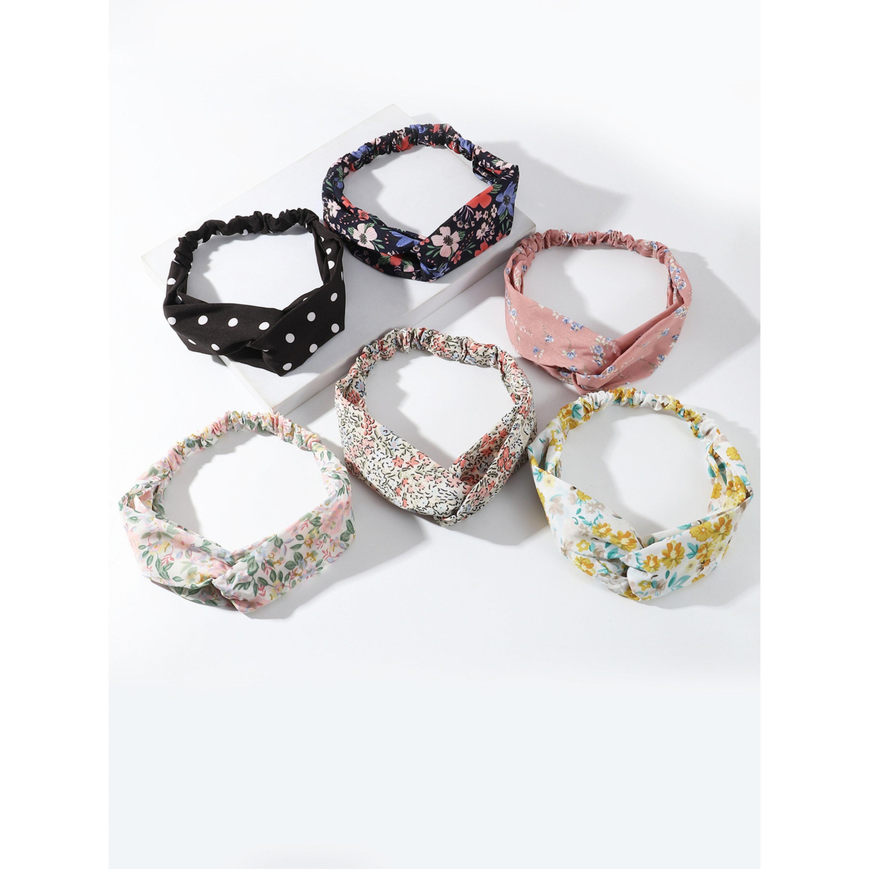 Take Two Pack of 6 - Floral and Polka Dot Headband-women-hairaccessories-bands-image-3