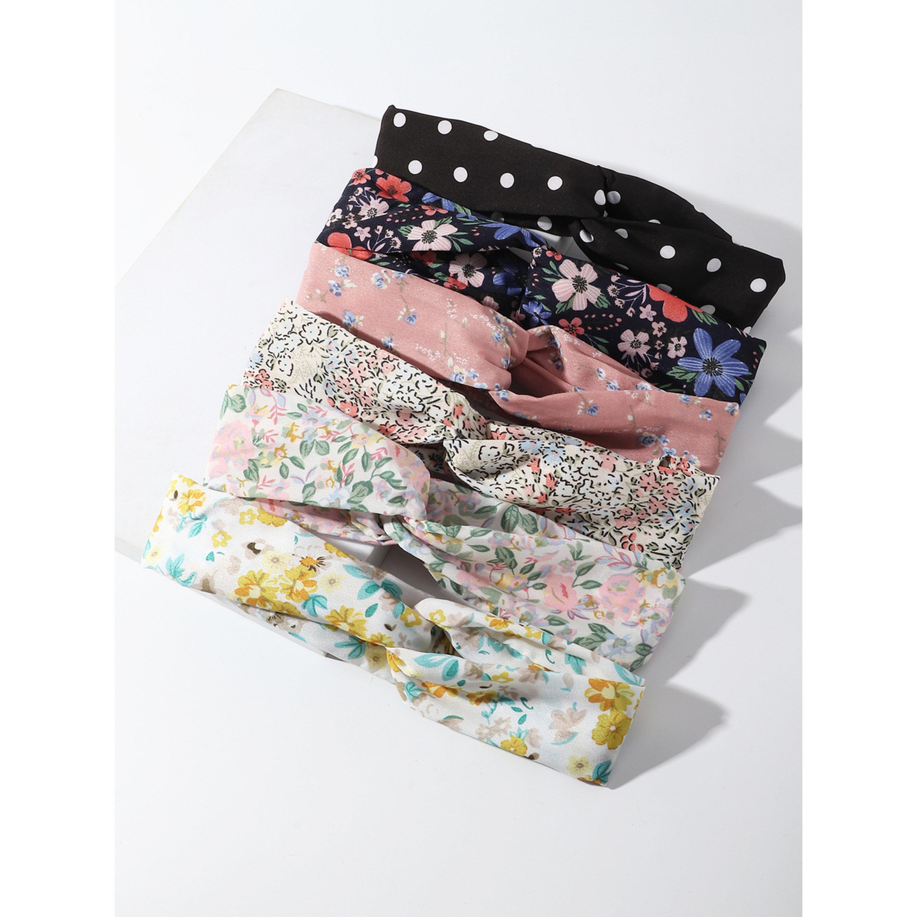 Take Two Pack of 6 - Floral and Polka Dot Headband-women-hairaccessories-bands-image-4