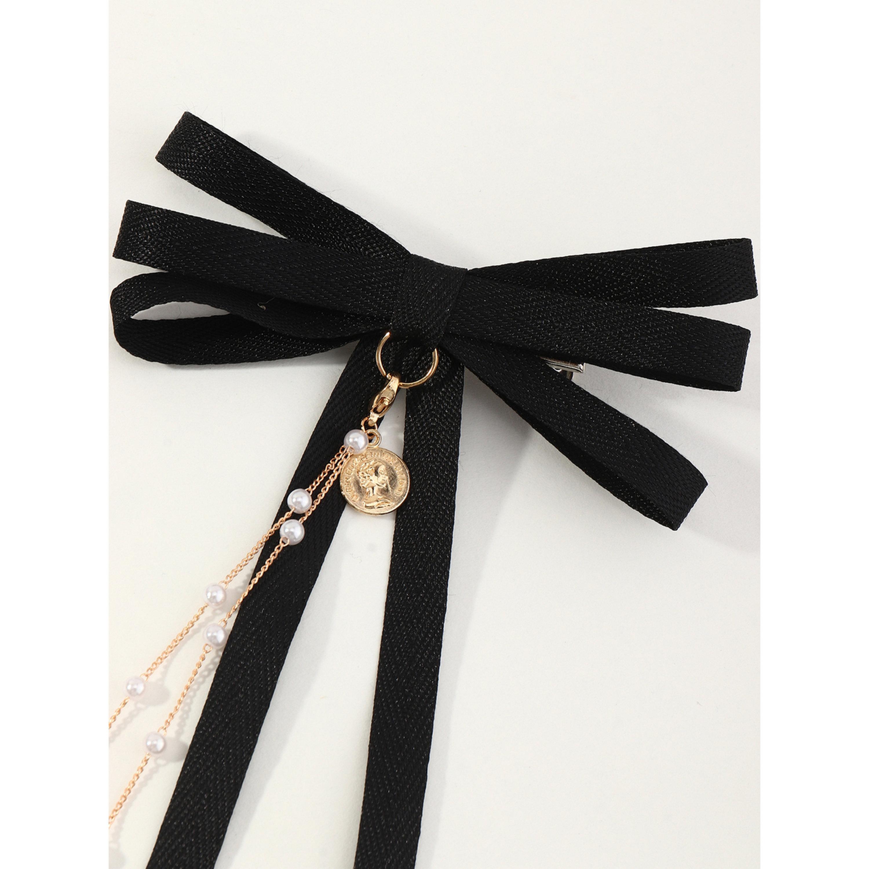 مشبك شعر بعقدة سوداء وسلسلة لؤلؤ-women-hairaccessories-sets-image-4