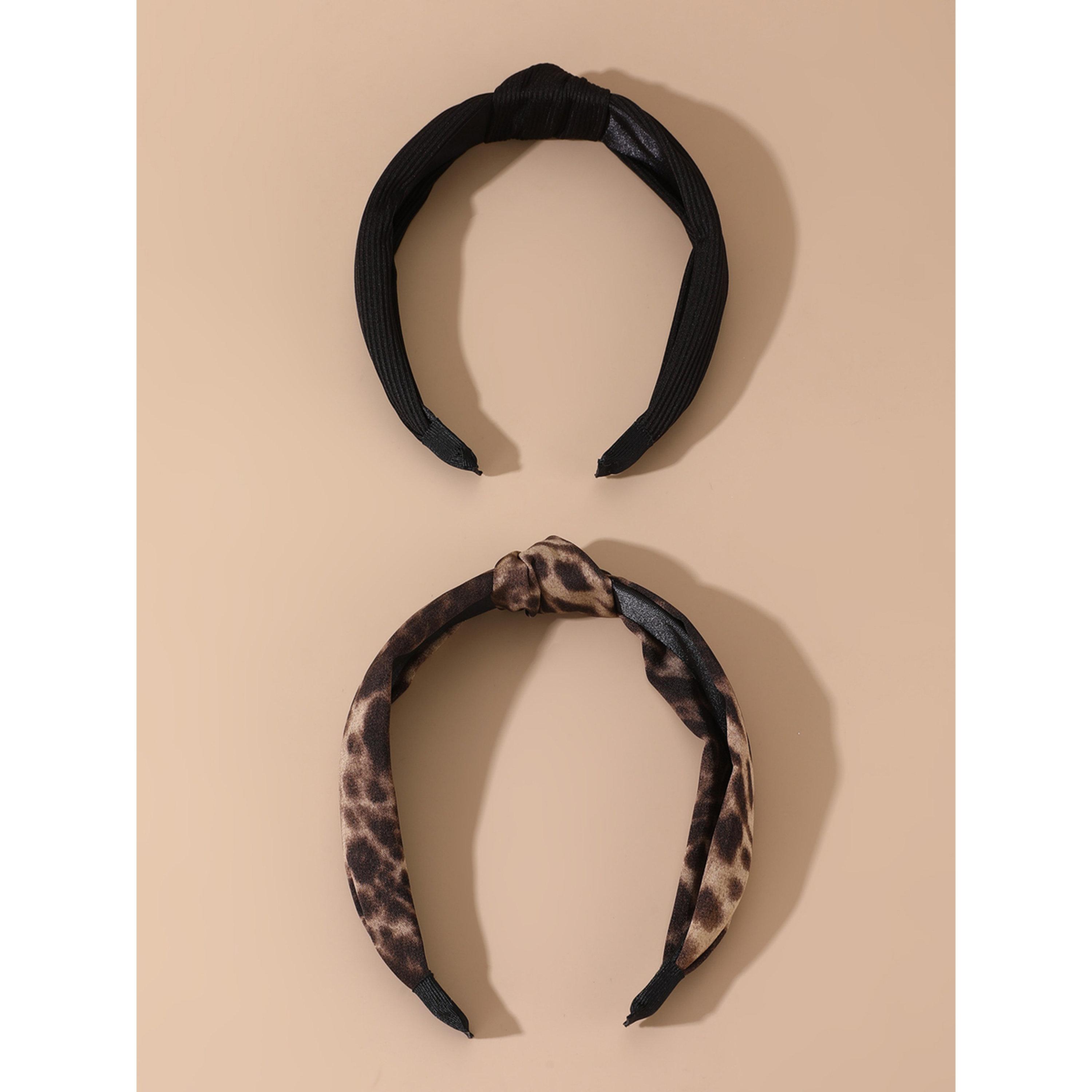 طقم طوق شعر معقود بنقشة نمر قطعتين-women-hairaccessories-bands-image-4