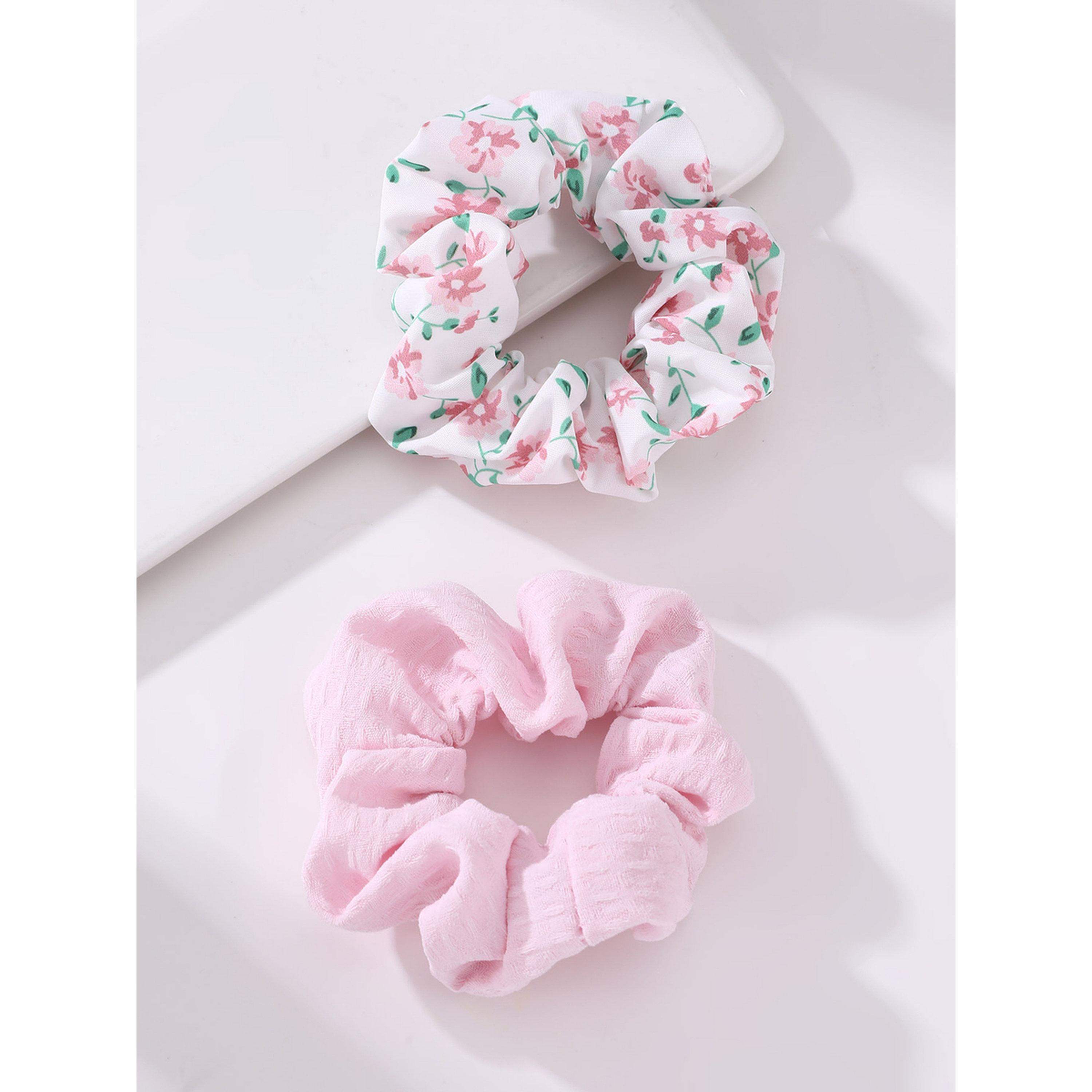 طقم ربطات شعر قماشية وردية بنقشة زهور قطعتين-women-hairaccessories-scrunchies-image-4