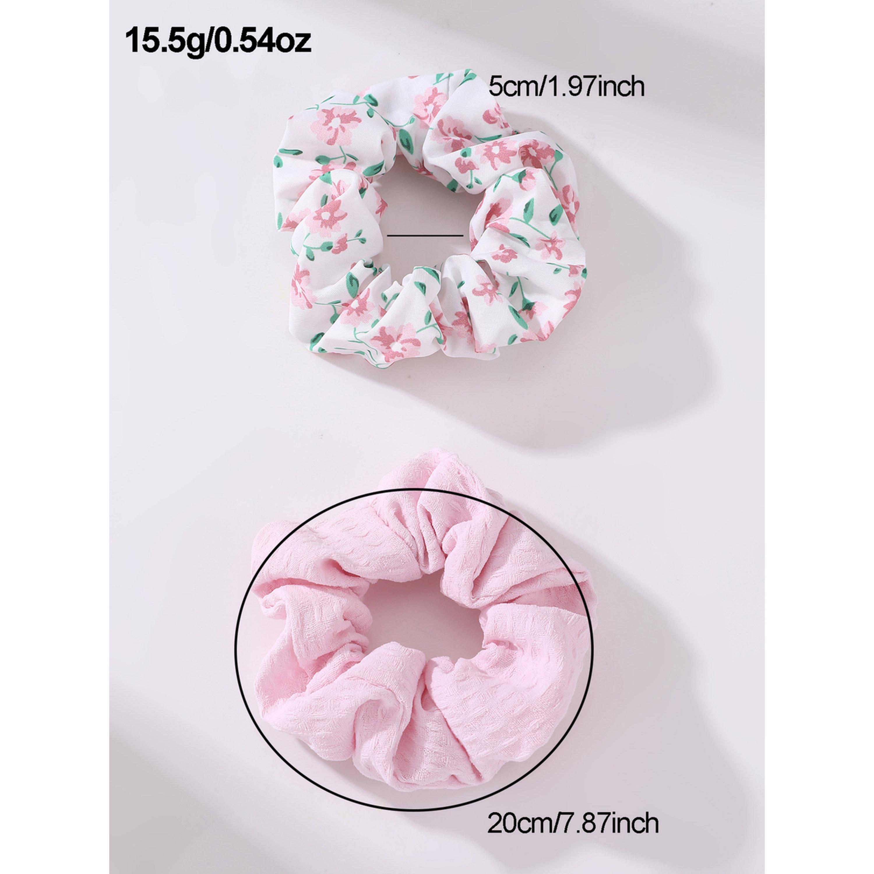 Take Two Pack of 2 - Pink Floral Hair Scrunchie-women-hairaccessories-scrunchies-image-5