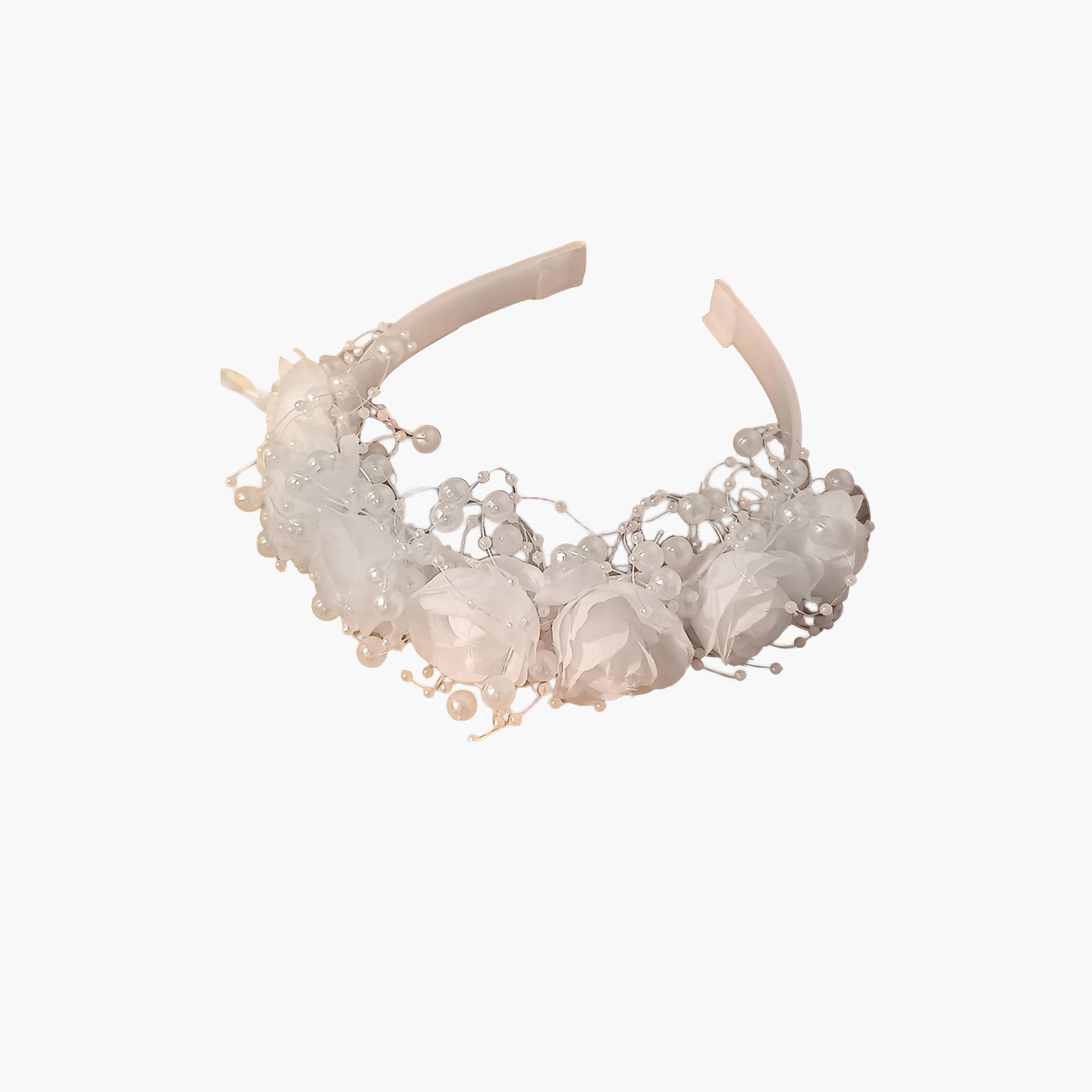 طوق شعر أبيض مزين بالزهور-women-hairaccessories-bands-image-1
