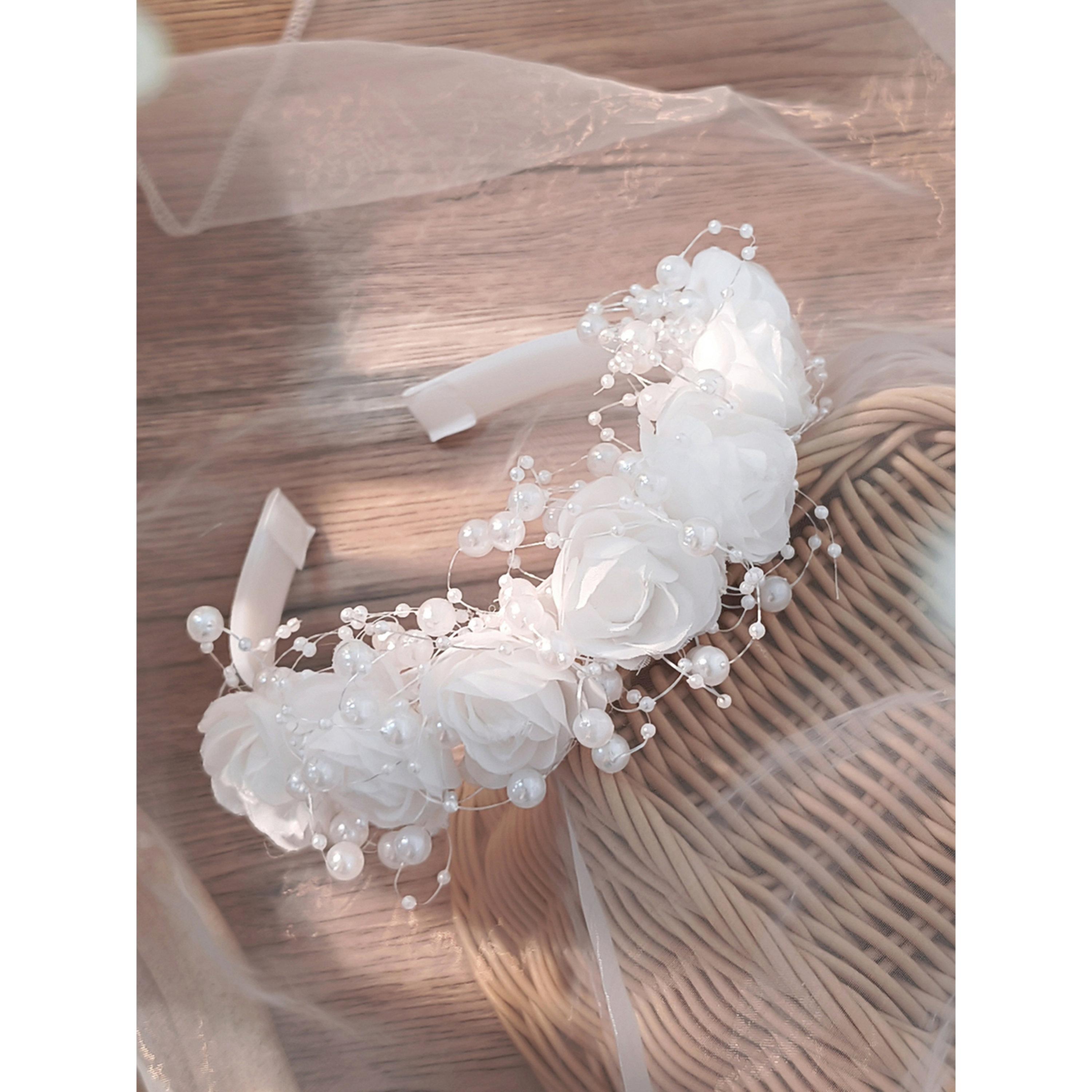 Take Two White Floral Embellished Hairband-women-hairaccessories-bands-image-5