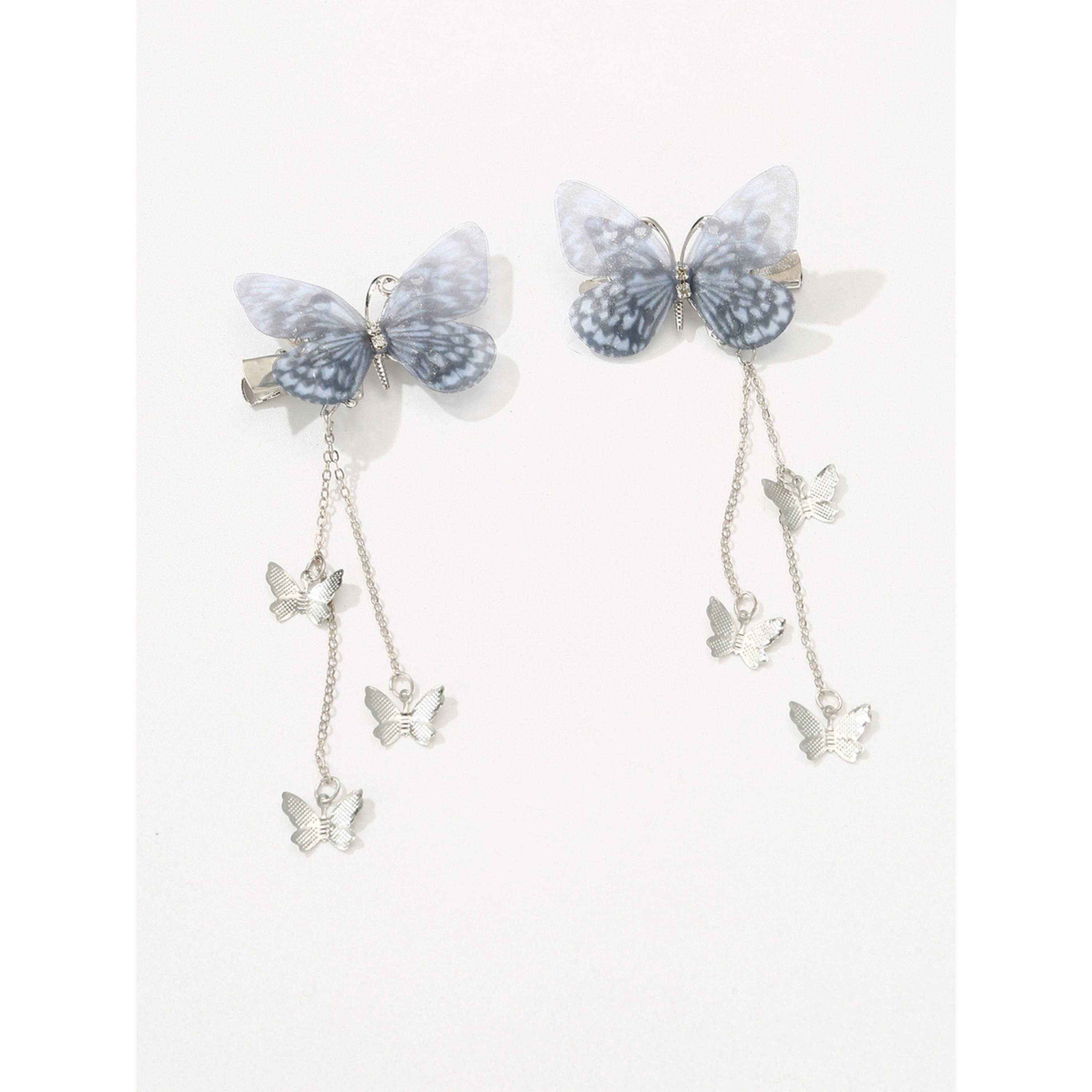 طقم من 2 مشابك شعر فراشة رمادية-women-hairaccessories-clips-image-1
