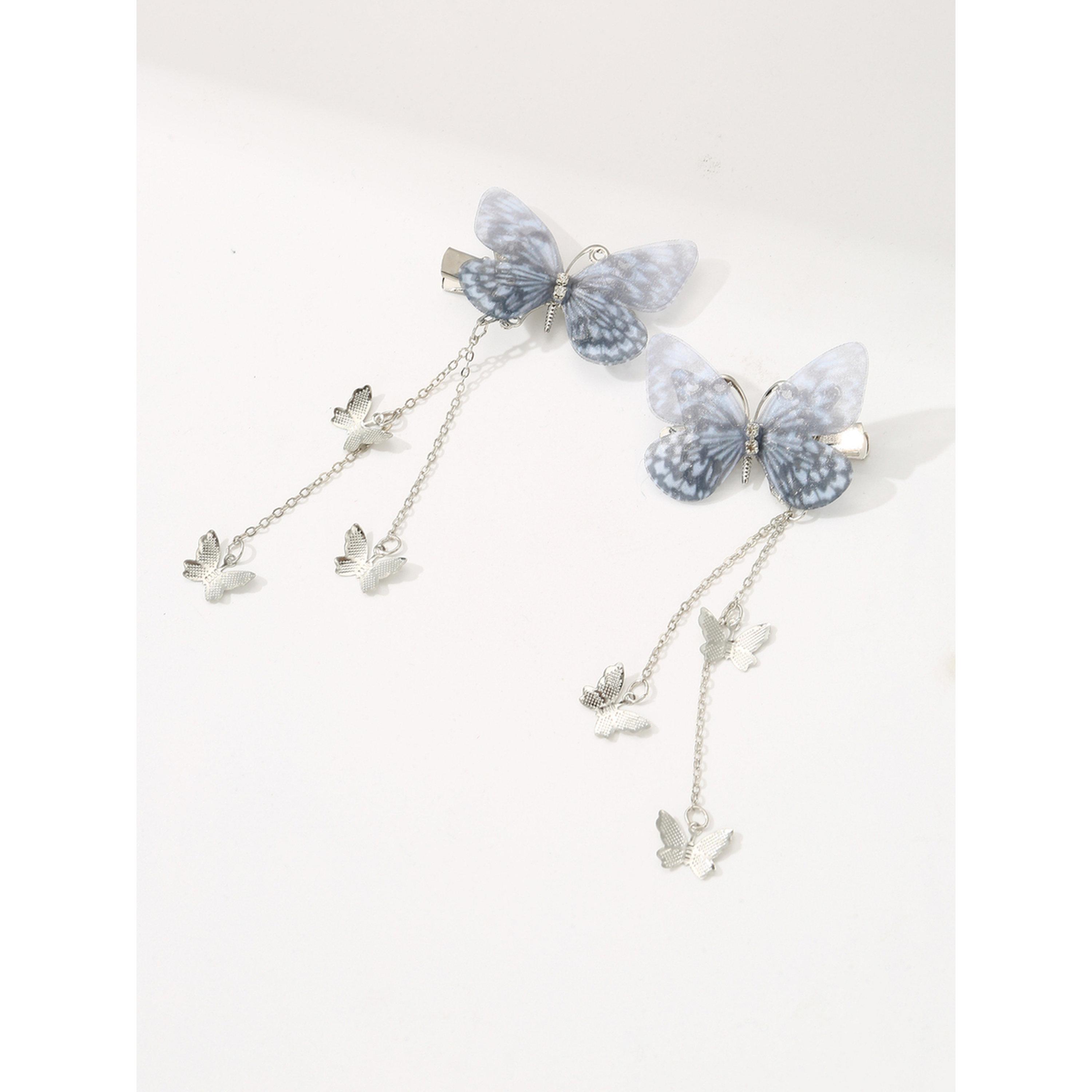 طقم من 2 مشابك شعر فراشة رمادية-women-hairaccessories-clips-image-4