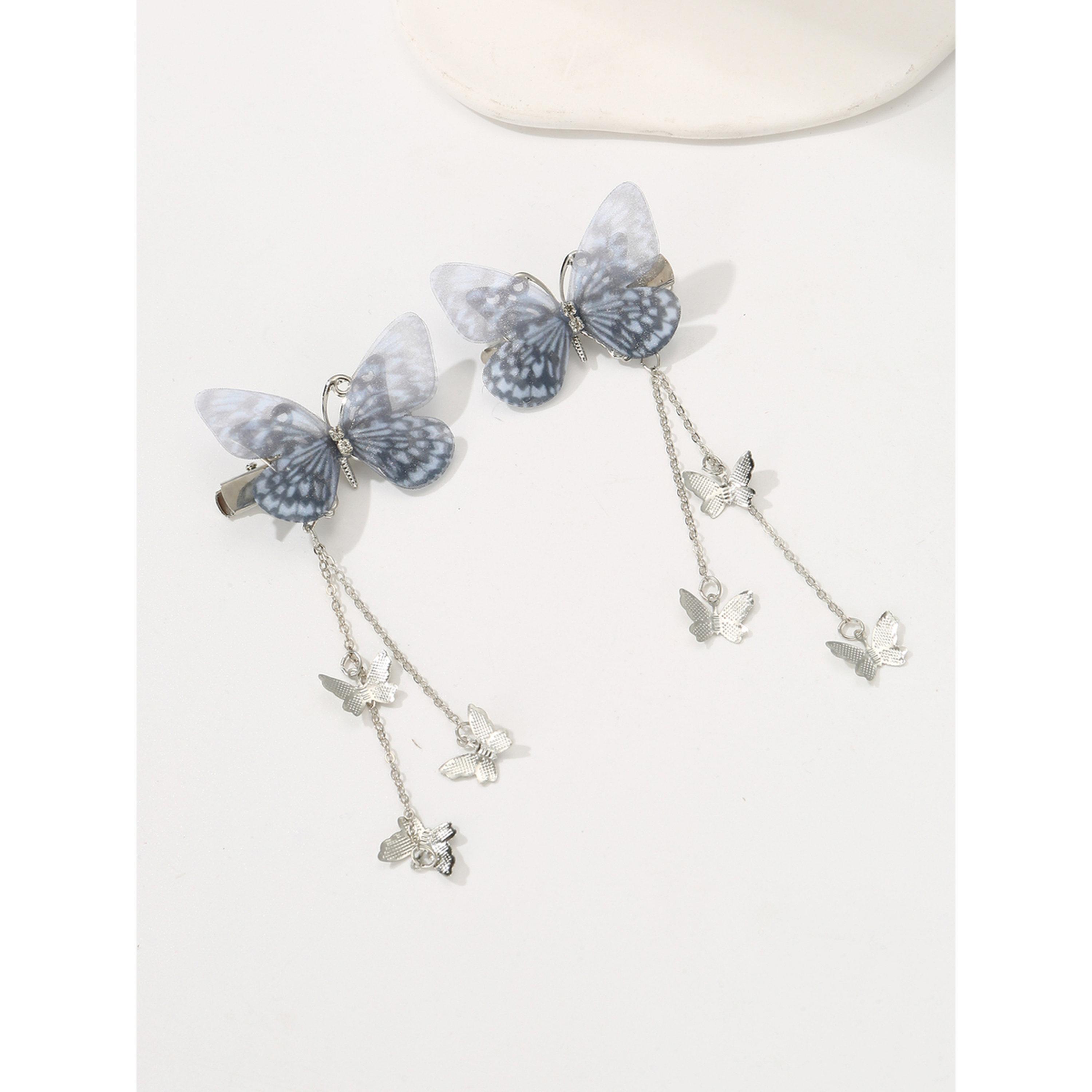 طقم من 2 مشابك شعر فراشة رمادية-women-hairaccessories-clips-image-5