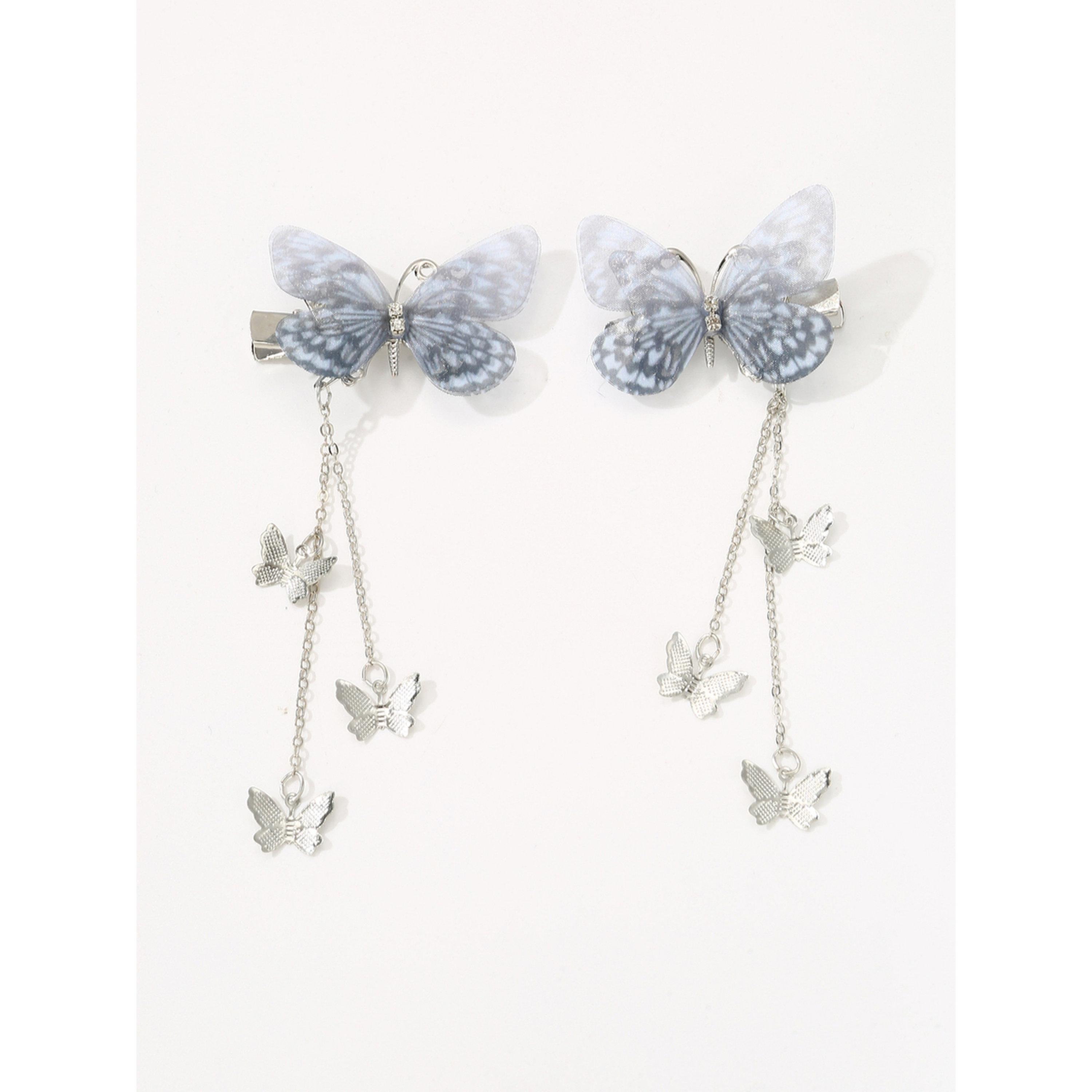 طقم من 2 مشابك شعر فراشة رمادية-women-hairaccessories-clips-image-6