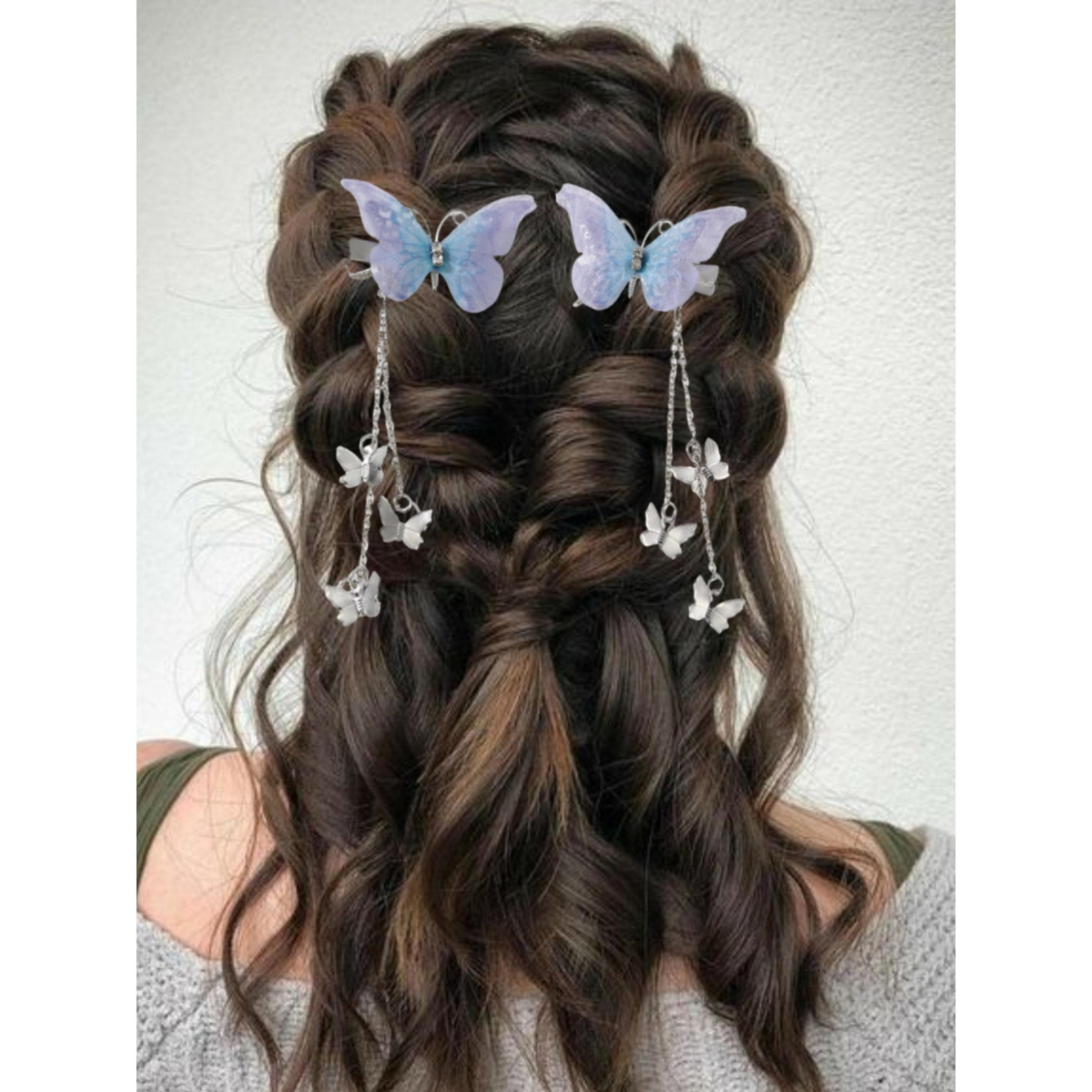 Take Two Pack of 2 - Blue Butterfly Hair Clips-women-hairaccessories-clips-image-2