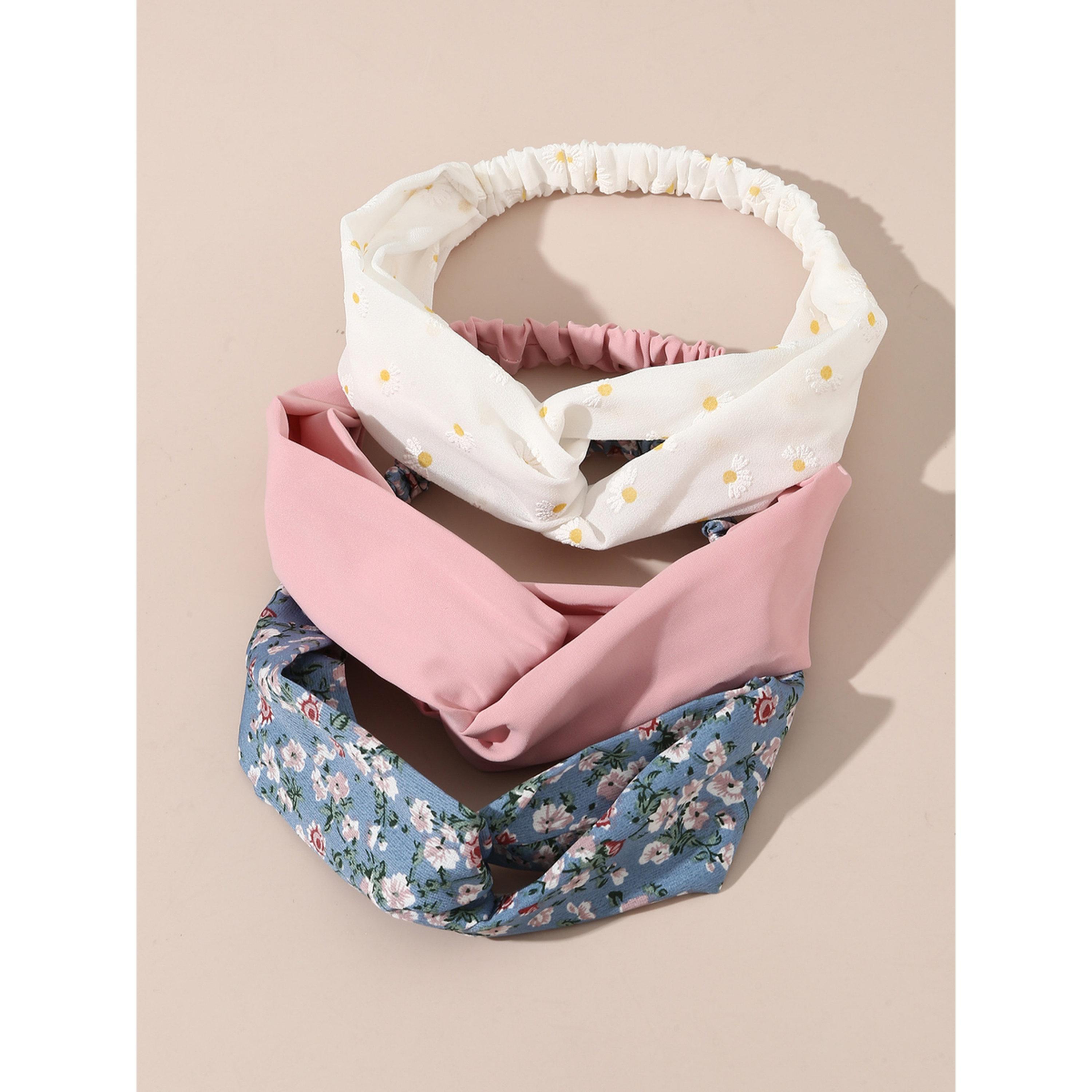 طقم طوق شعر بنقشة زهور 3 قطع-women-hairaccessories-bands-image-1