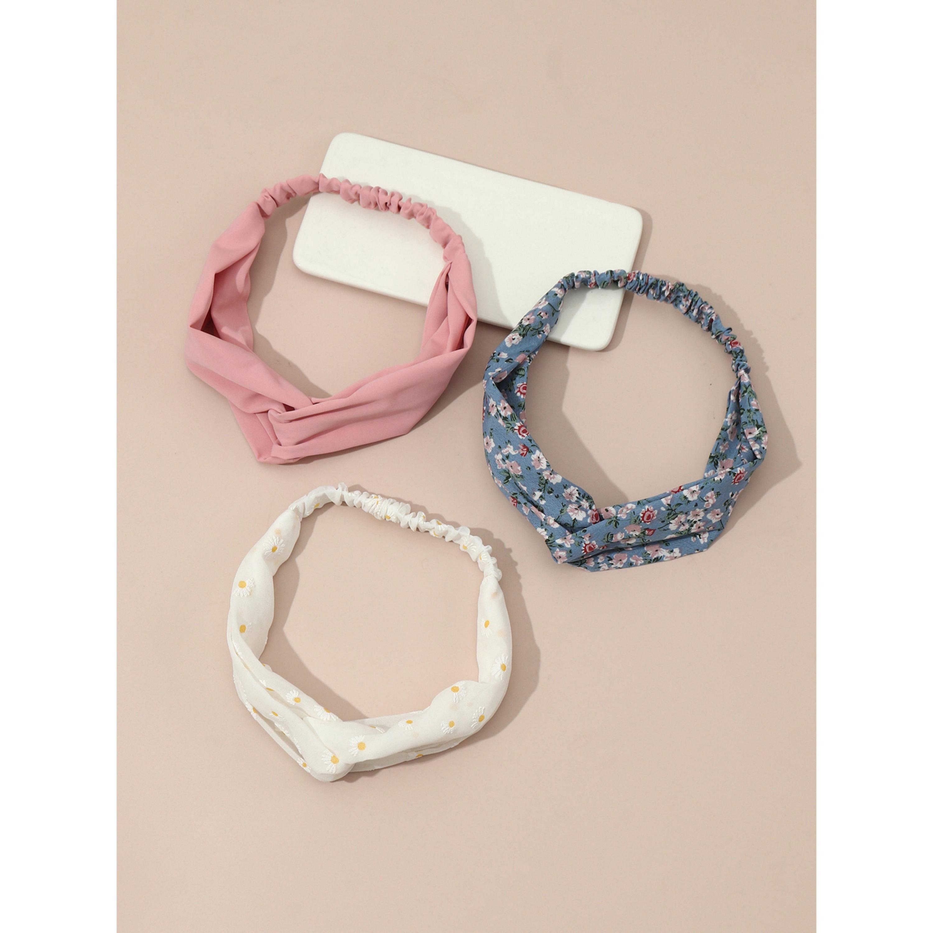 طقم طوق شعر بنقشة زهور 3 قطع-women-hairaccessories-bands-image-4
