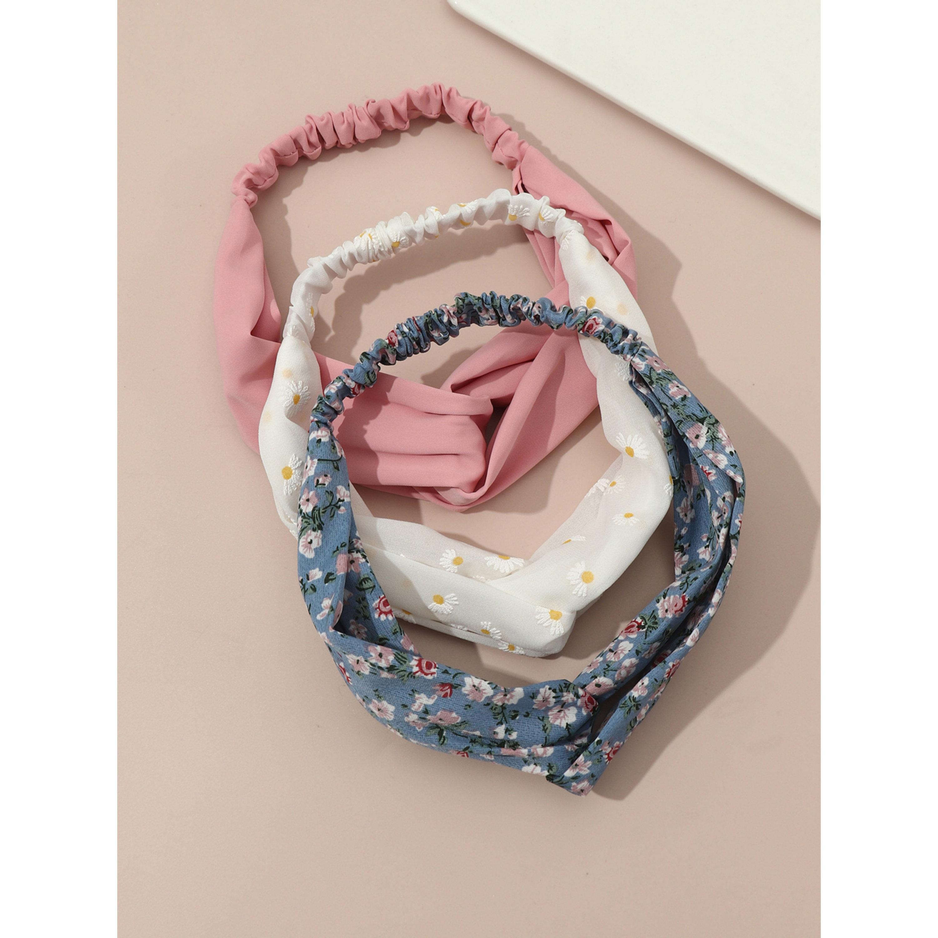 طقم طوق شعر بنقشة زهور 3 قطع-women-hairaccessories-bands-image-5