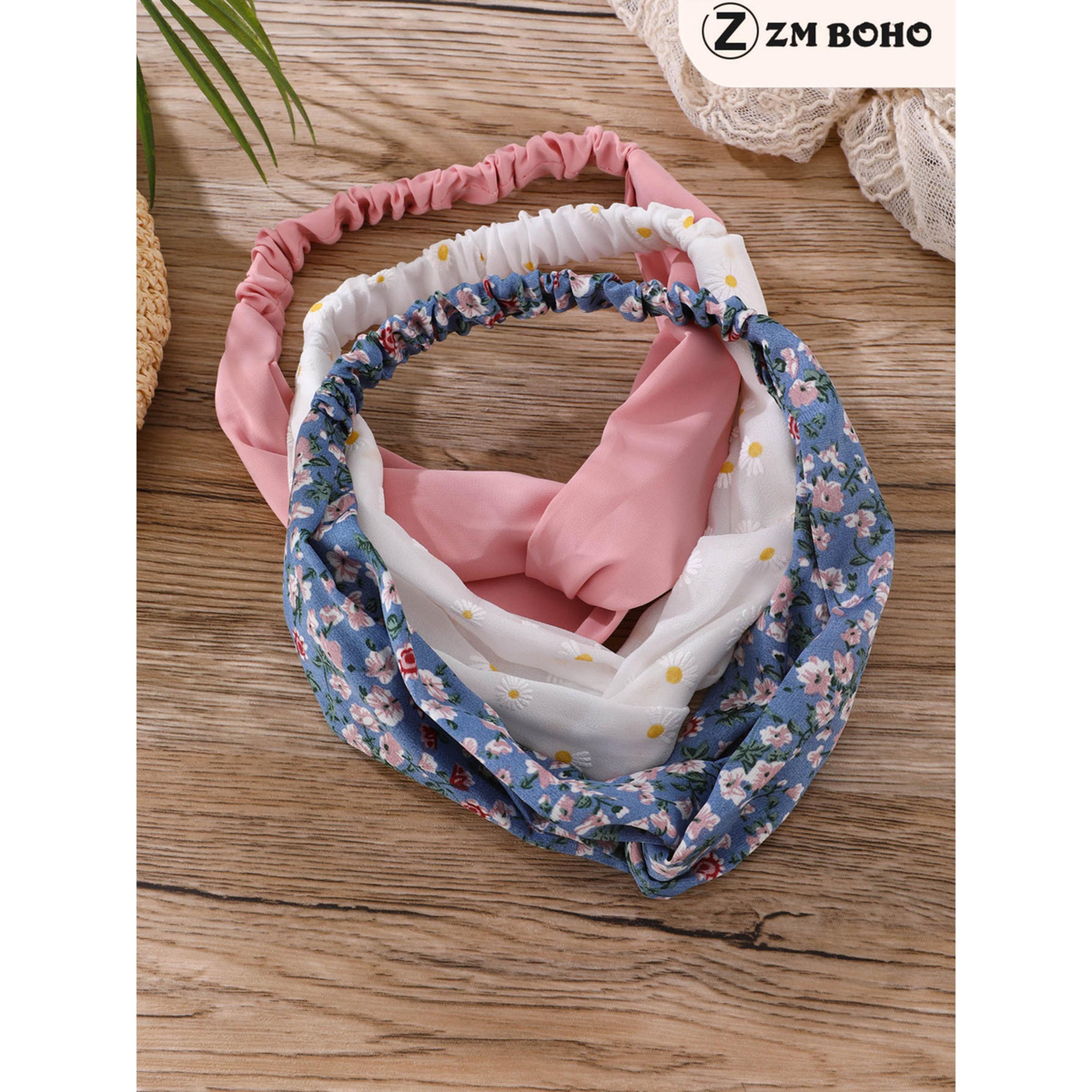 طقم طوق شعر بنقشة زهور 3 قطع-women-hairaccessories-bands-image-6