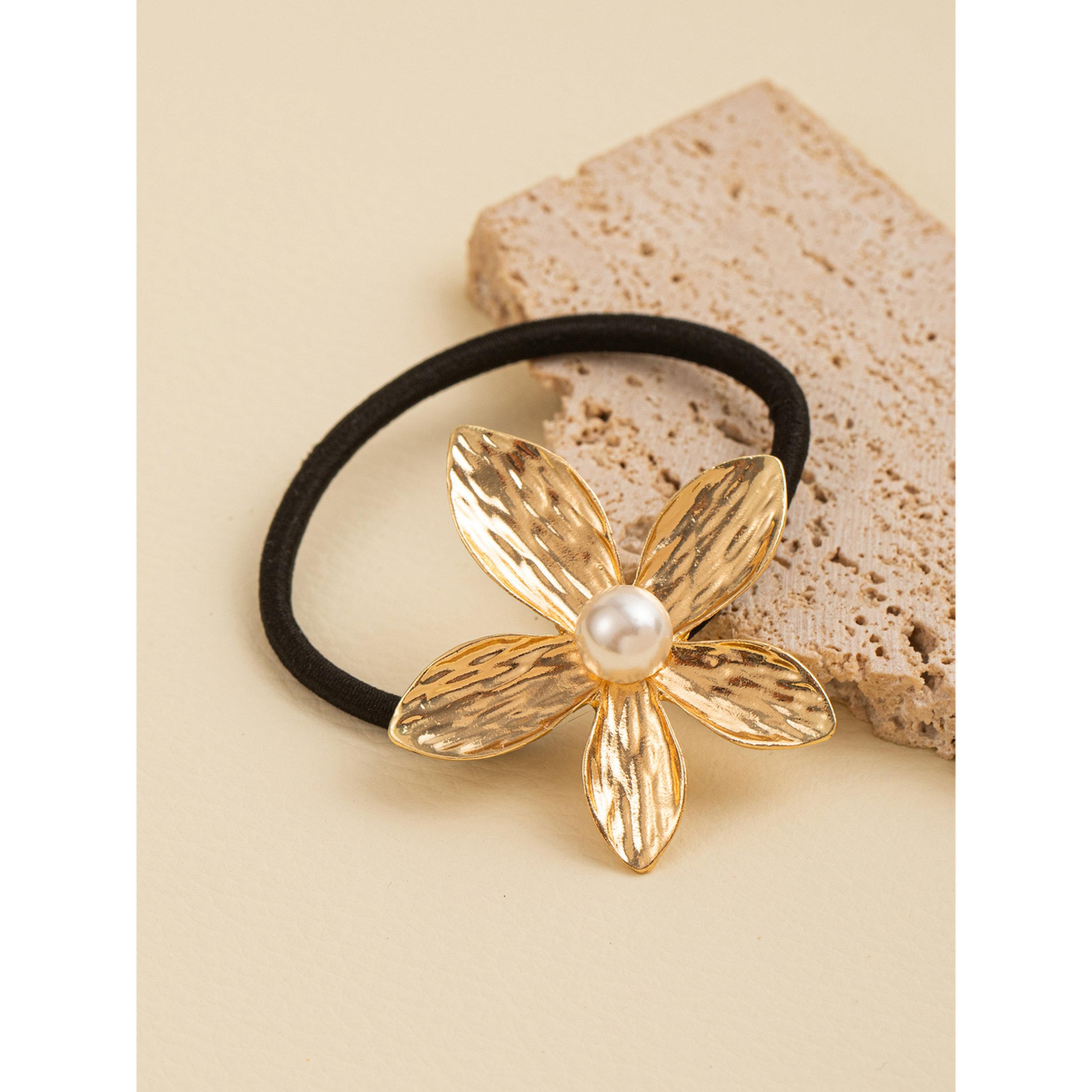 Take Two Pack of 3 - Golden Flower Hair Ties-women-hairaccessories-bands-image-4