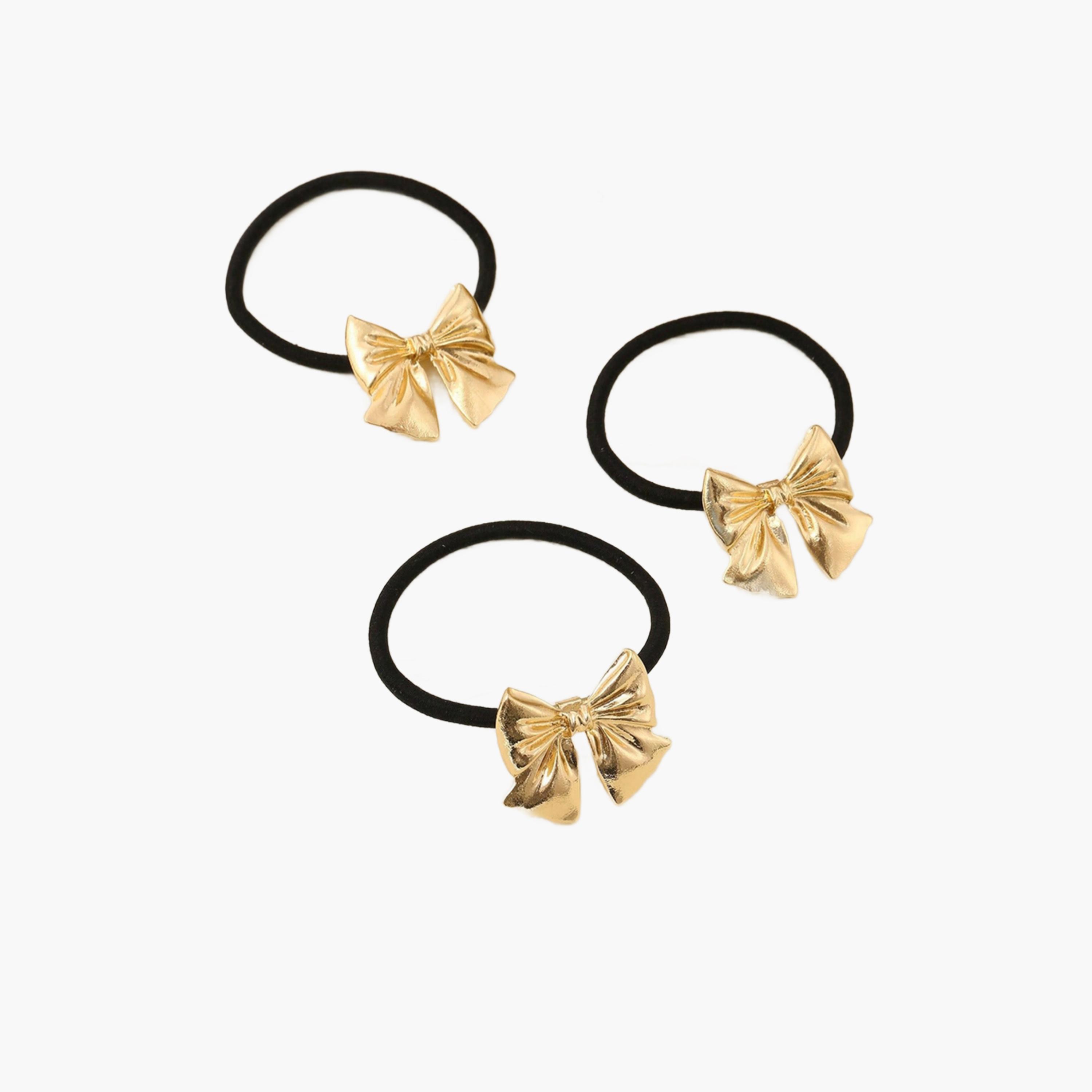 طقم ربطات شعر بعقدة ذهبية 3 قطع-women-hairaccessories-bands-image-1