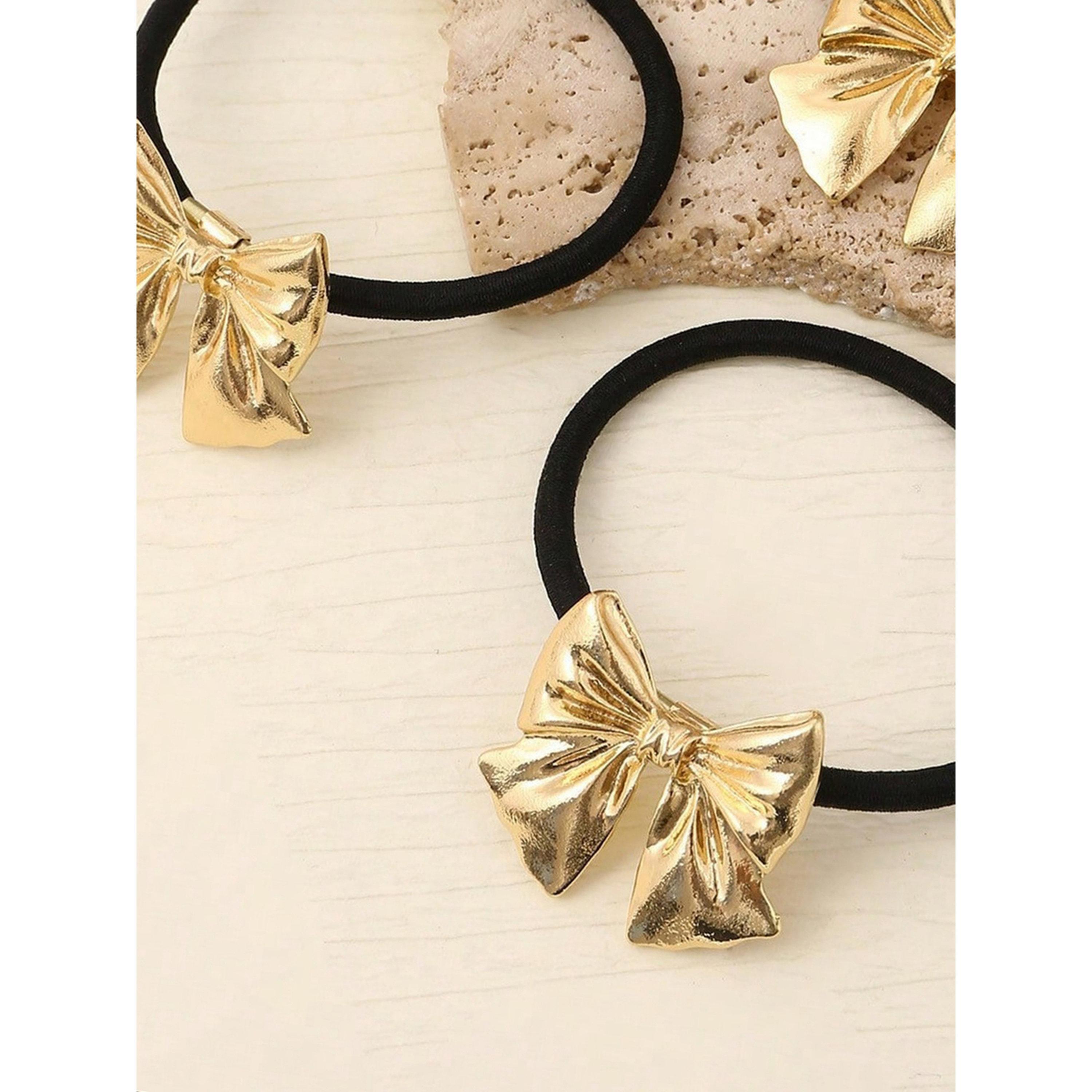 طقم ربطات شعر بعقدة ذهبية 3 قطع-women-hairaccessories-bands-image-2