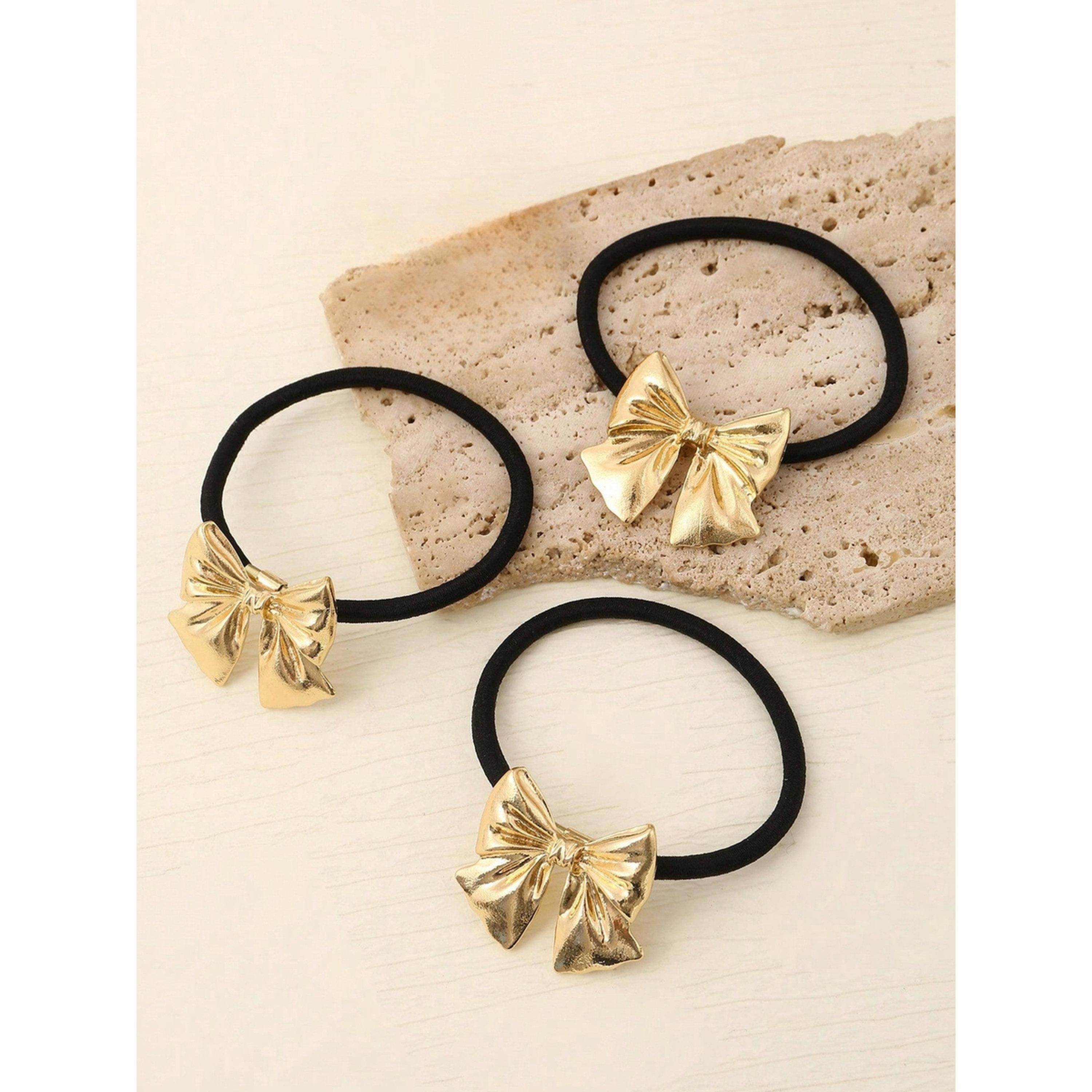 طقم ربطات شعر بعقدة ذهبية 3 قطع-women-hairaccessories-bands-image-3
