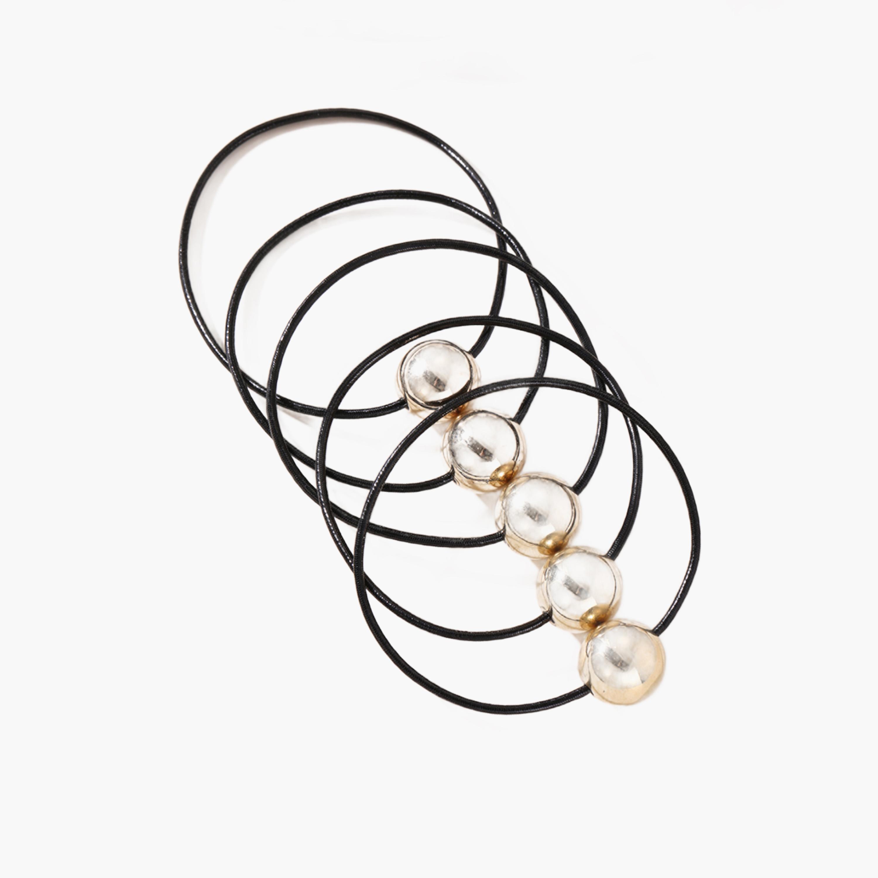 Take Two Pack of 5 - Golden Ball Hair Tie-women-hairaccessories-bands-image-1