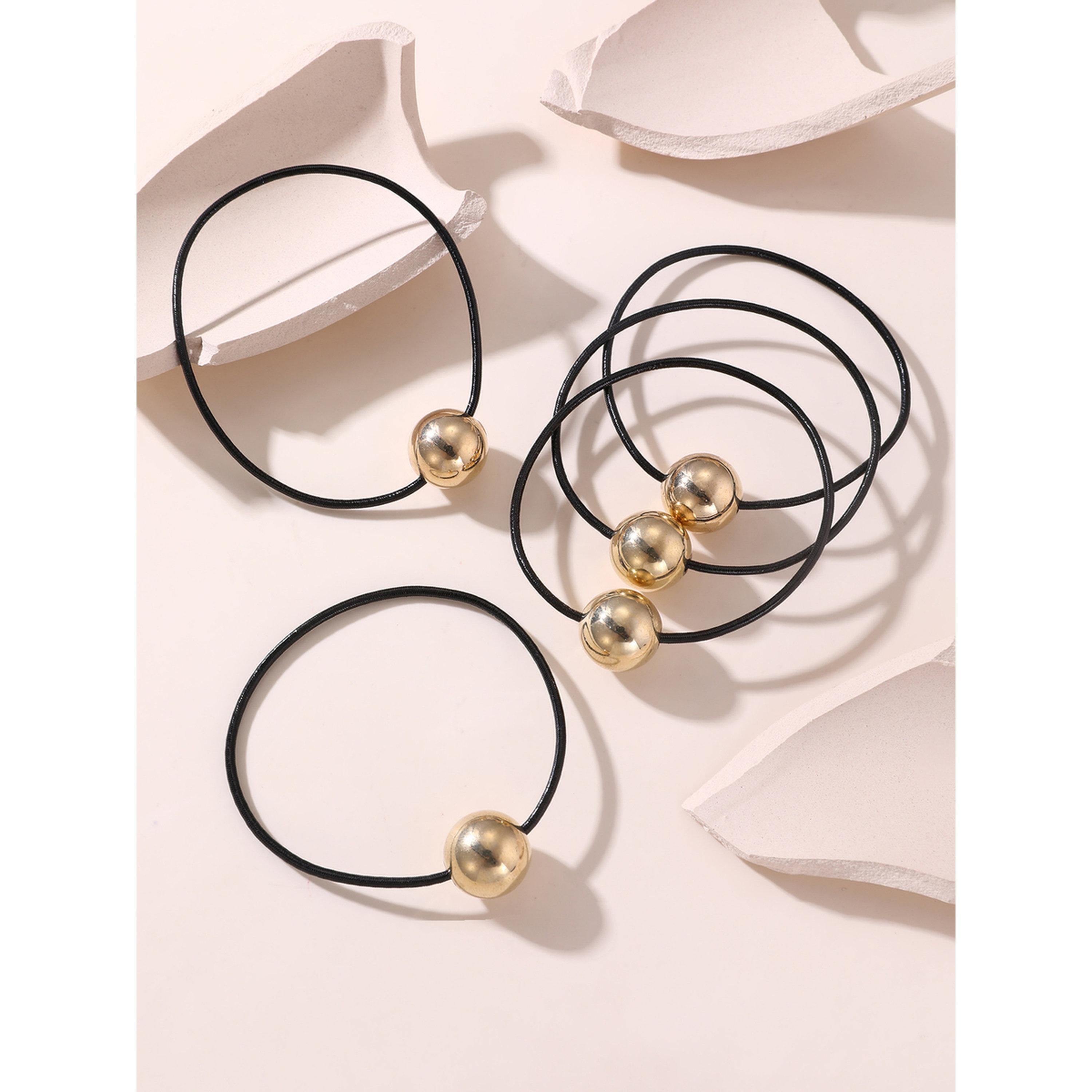 Take Two Pack of 5 - Golden Ball Hair Tie-women-hairaccessories-bands-image-5
