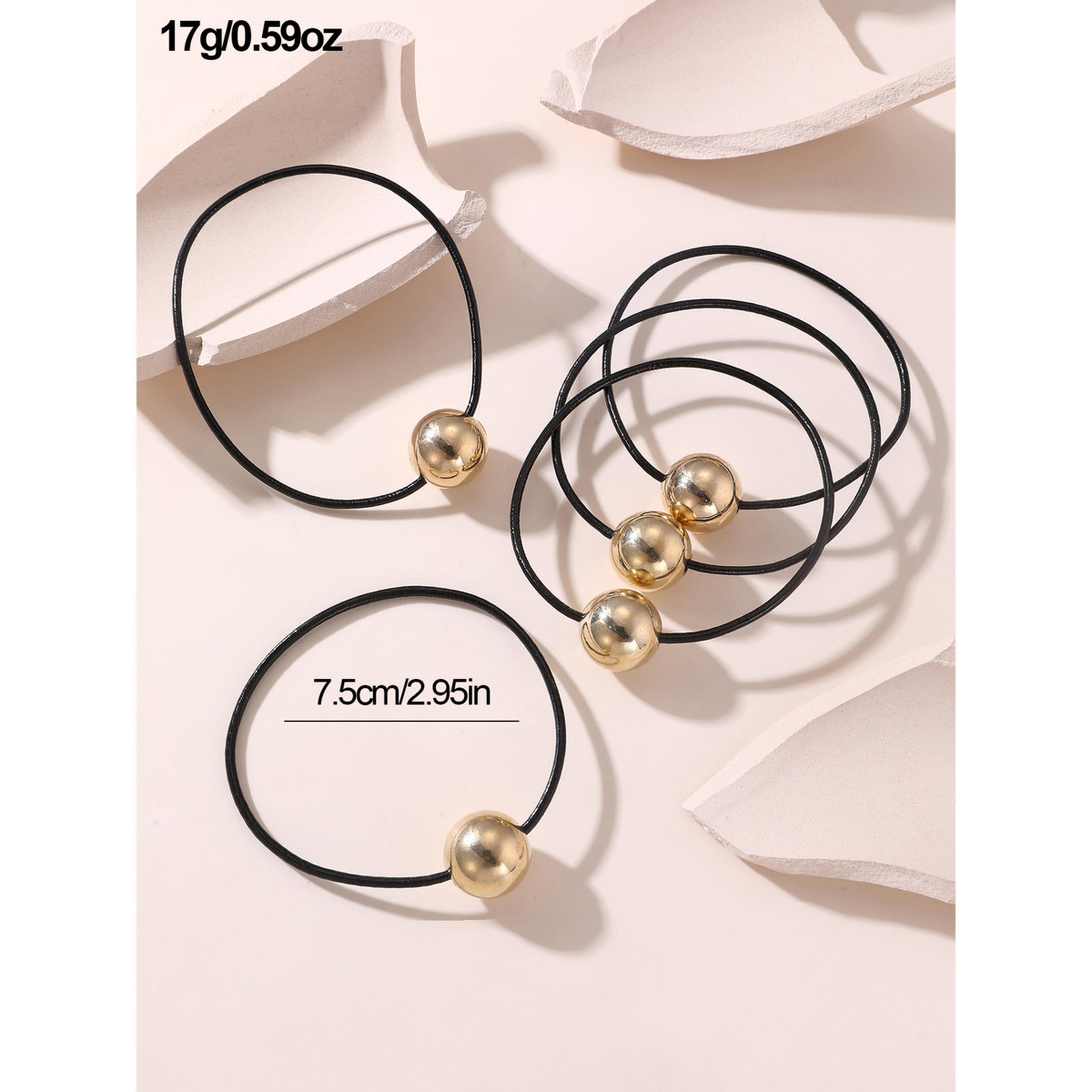 Take Two Pack of 5 - Golden Ball Hair Tie-women-hairaccessories-bands-image-6