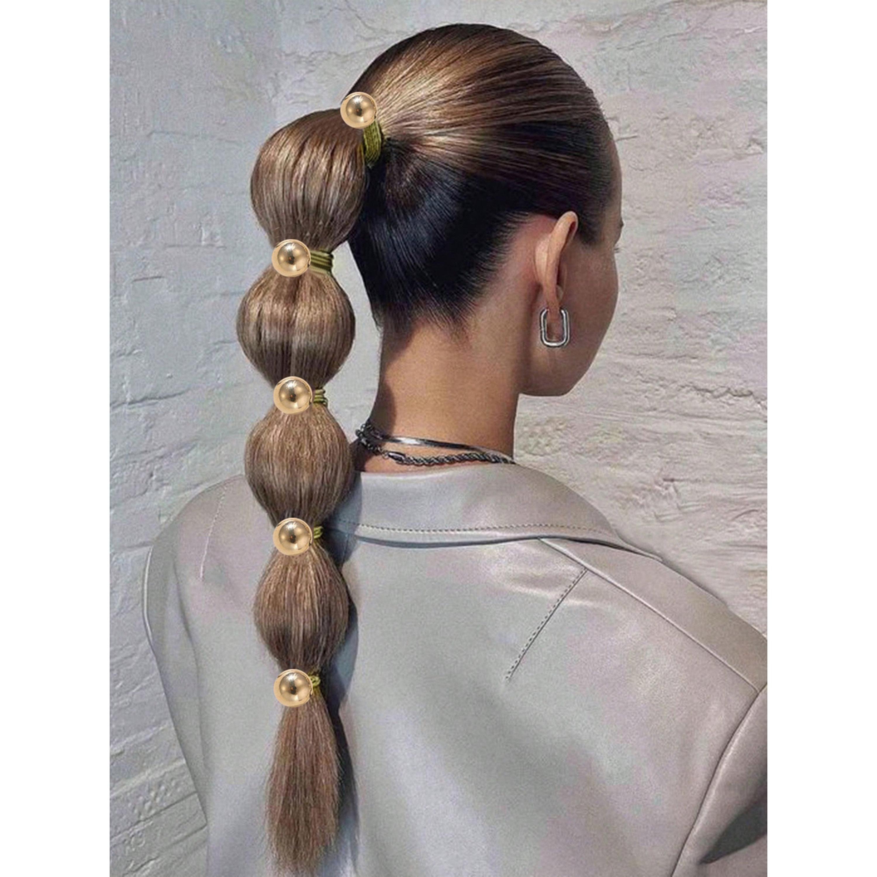 طقم ربطات شعر بكرات ذهبية 5 قطع-women-hairaccessories-bands-image-2