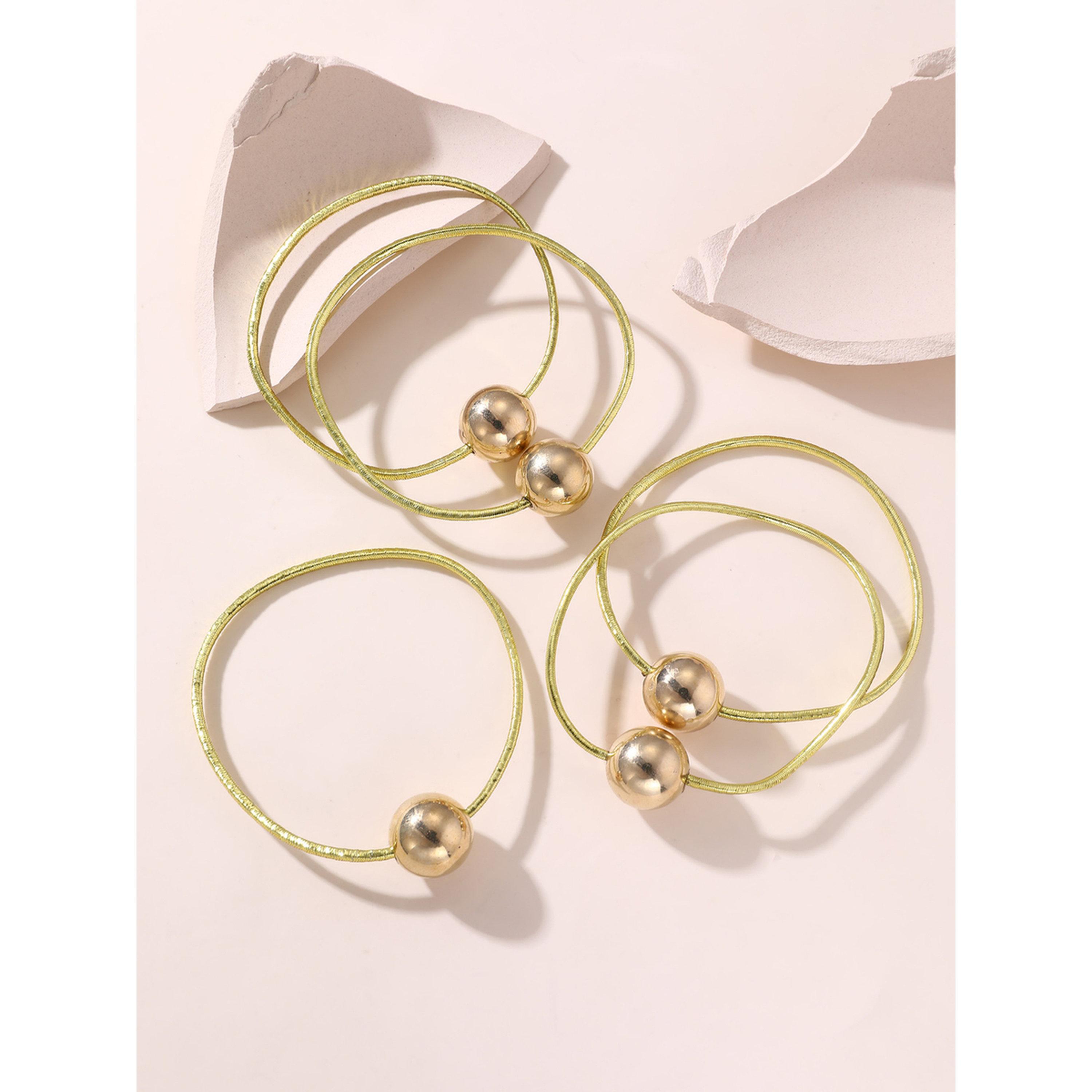 Take Two Pack of 5 - Golden Sphere Hair Tie-women-hairaccessories-bands-image-3