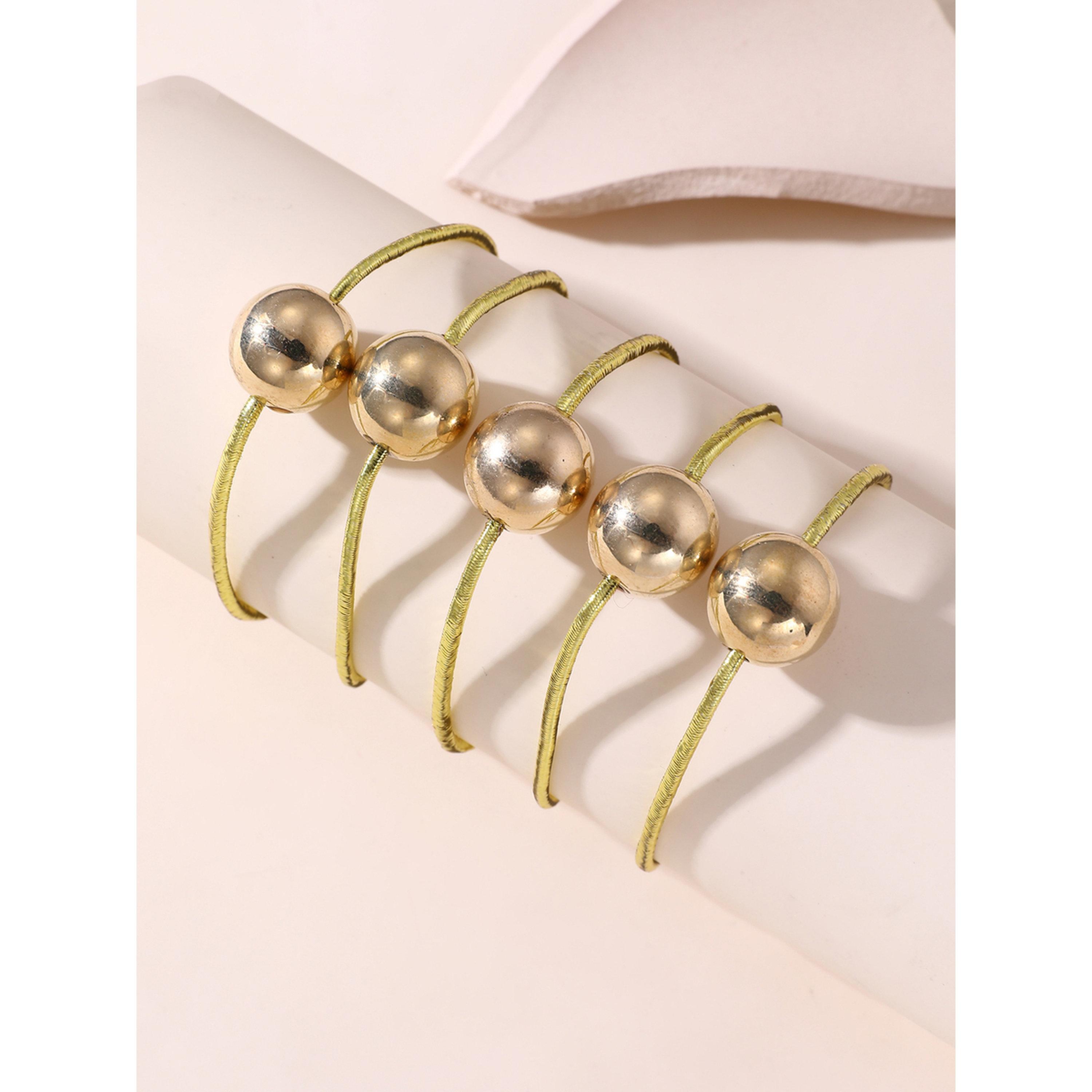 Take Two Pack of 5 - Golden Sphere Hair Tie-women-hairaccessories-bands-image-4