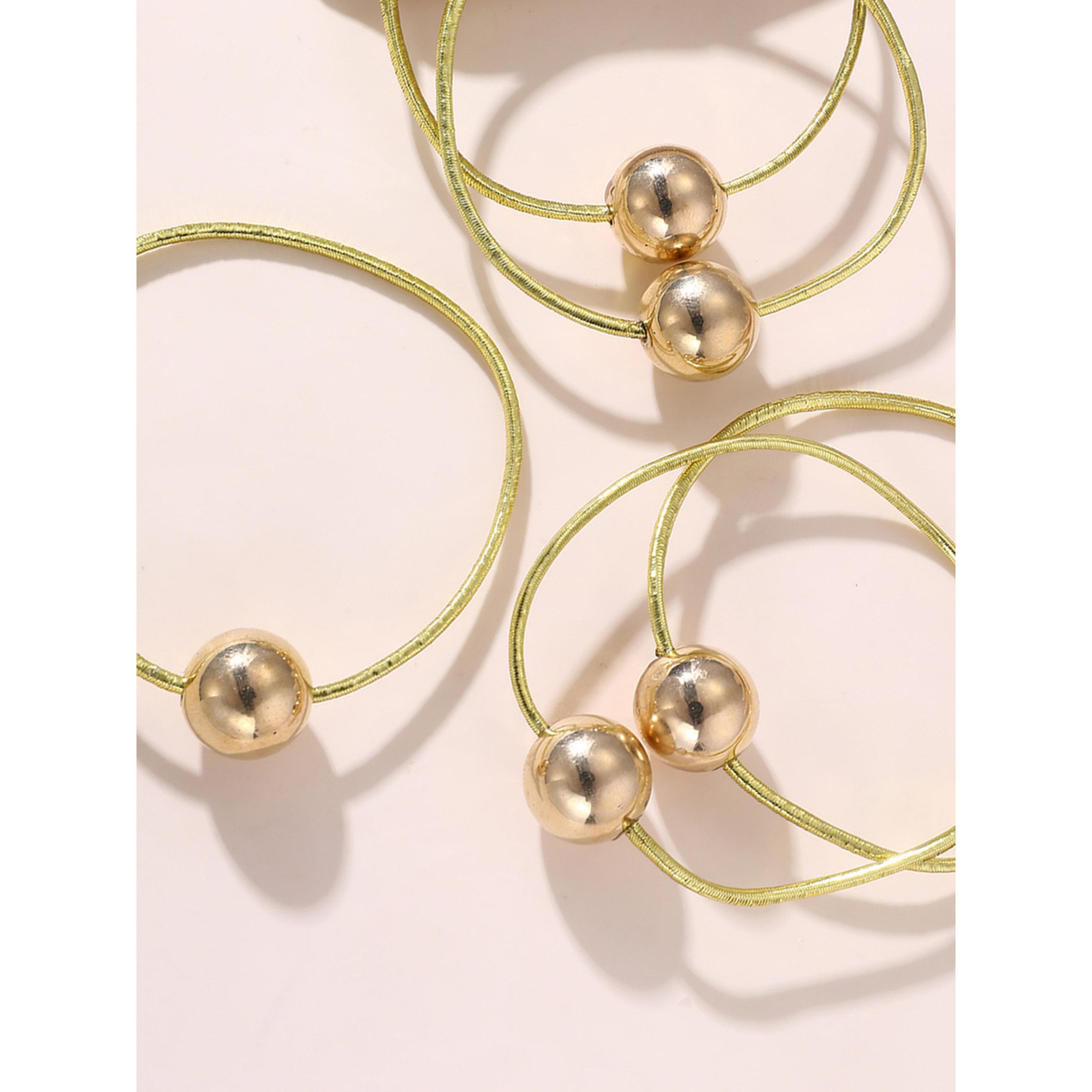 Take Two Pack of 5 - Golden Sphere Hair Tie-women-hairaccessories-bands-image-5