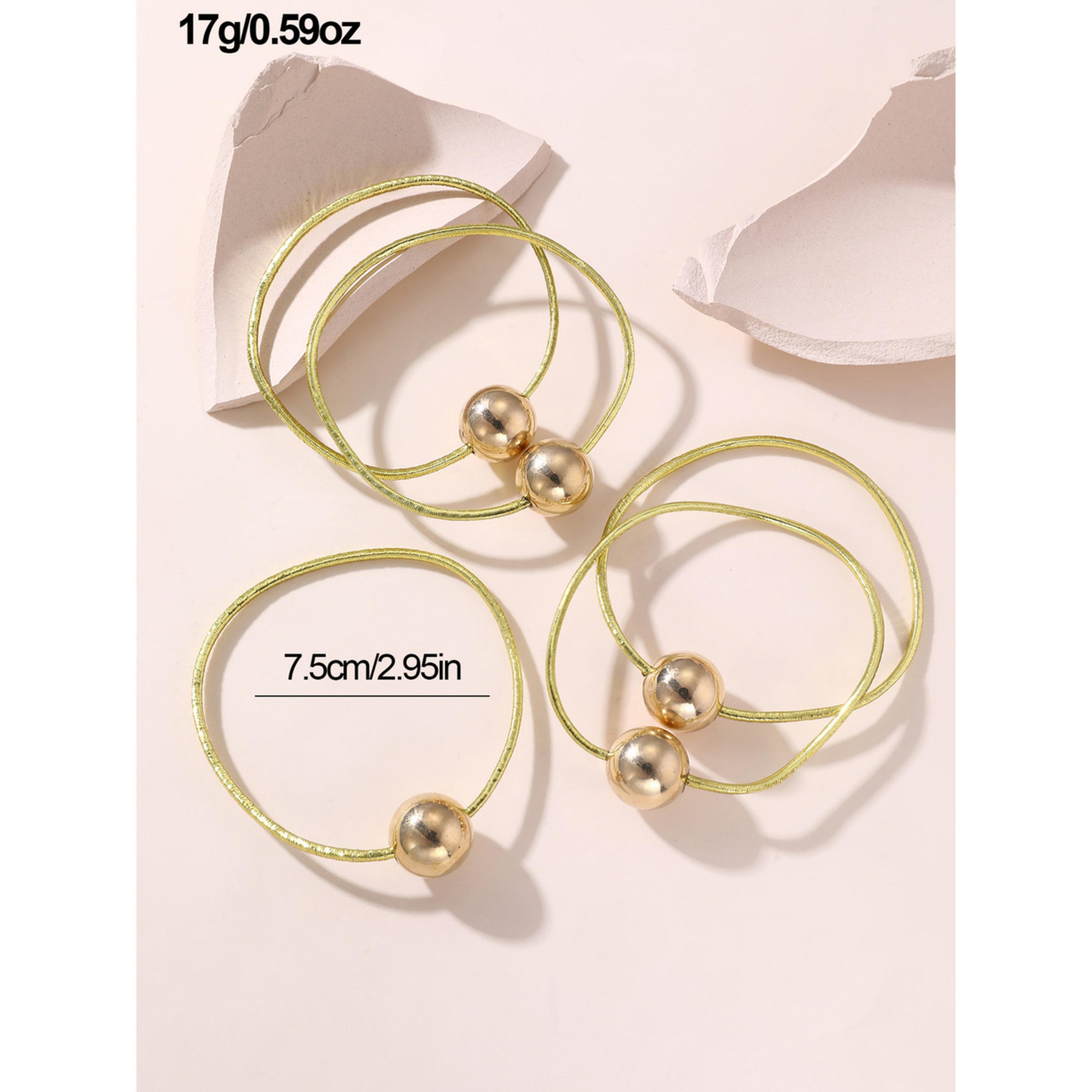 طقم ربطات شعر بكرات ذهبية 5 قطع-women-hairaccessories-bands-image-6