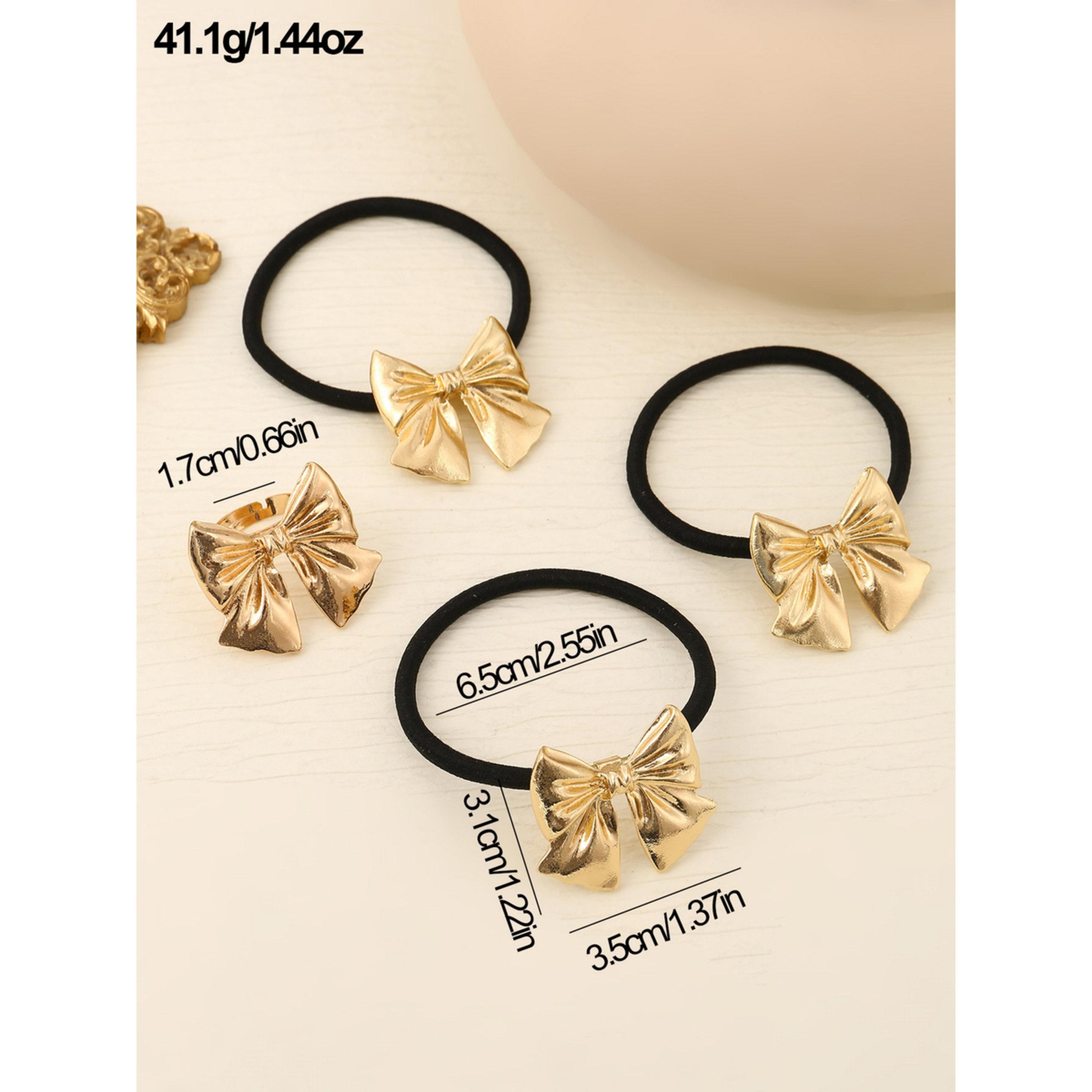 طقم ربطات شعر بعقدة ذهبية 4 قطع-women-hairaccessories-bands-image-6