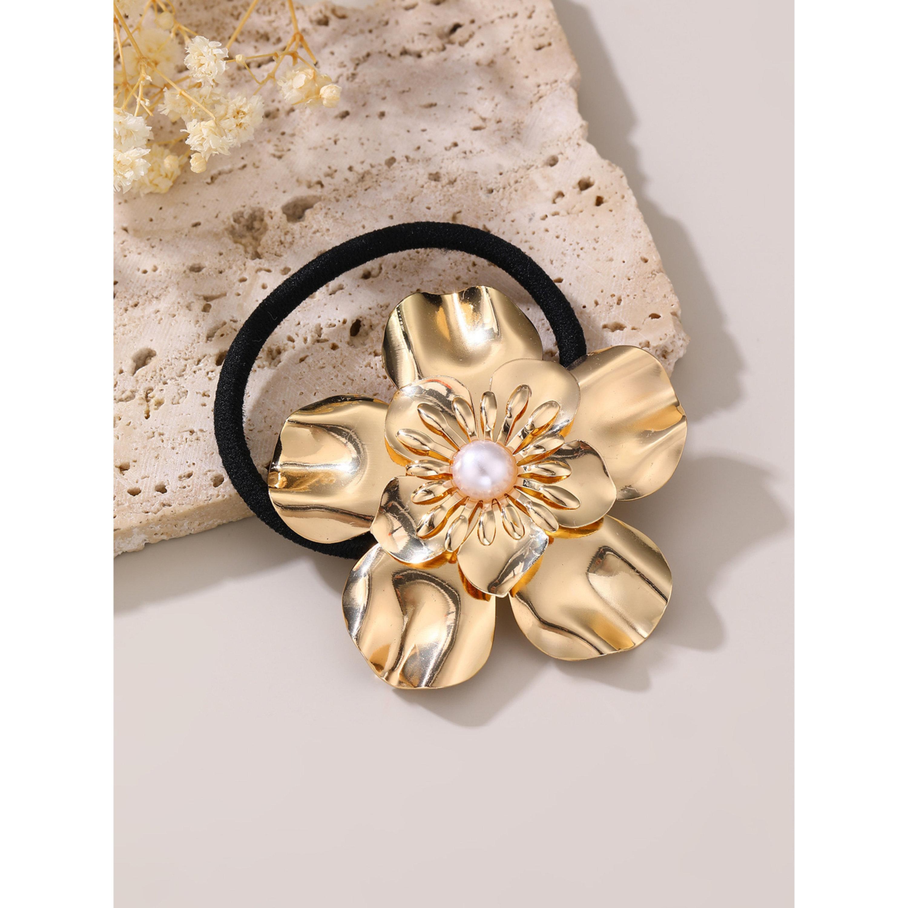 طقم ربطات شعر بزهرة ذهبية 3 قطع-women-hairaccessories-bands-image-3