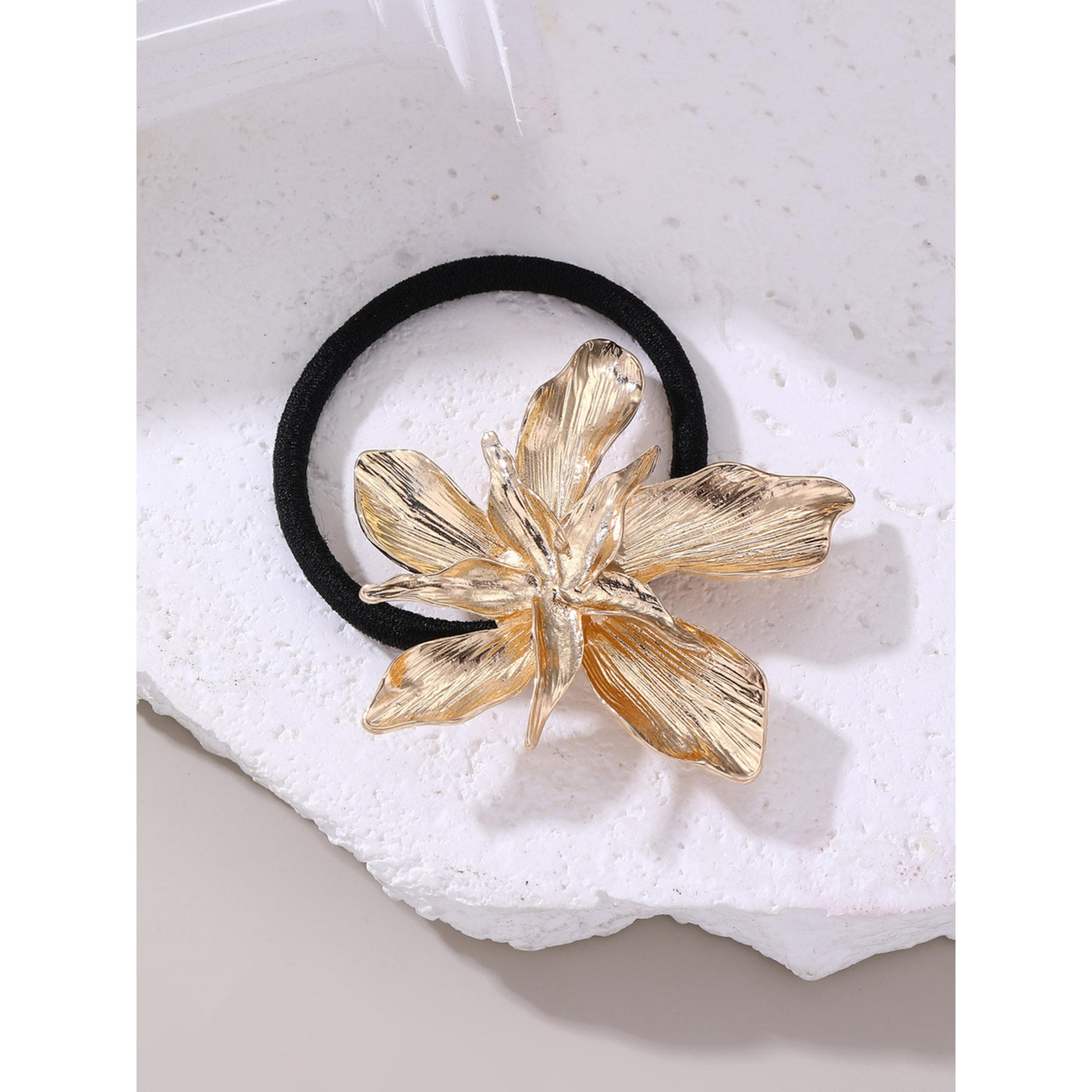 طقم ربطات شعر بزهرة ذهبية 3 قطع-women-hairaccessories-bands-image-3