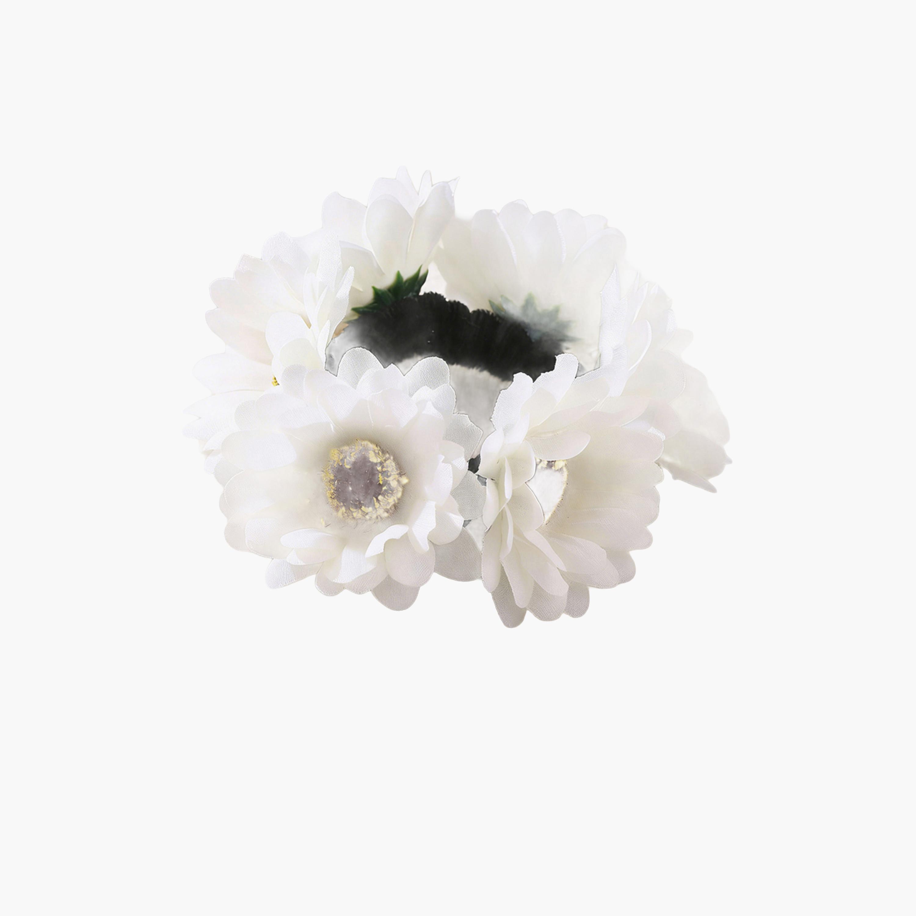 Take Two White Daisy Flower Hair Tie-women-hairaccessories-bands-image-1
