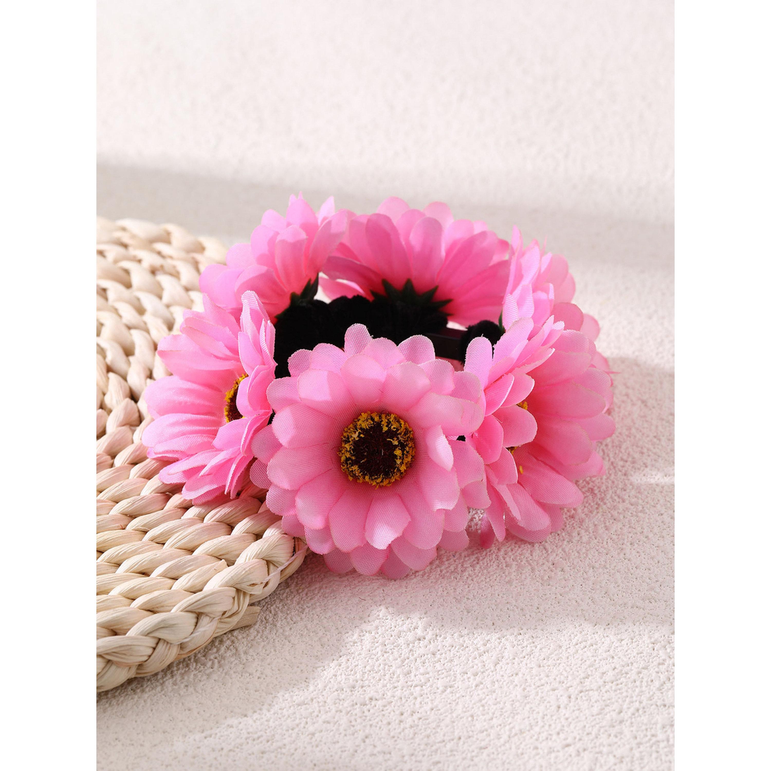 ربطة شعر بزهرة وردية-women-hairaccessories-bands-image-4