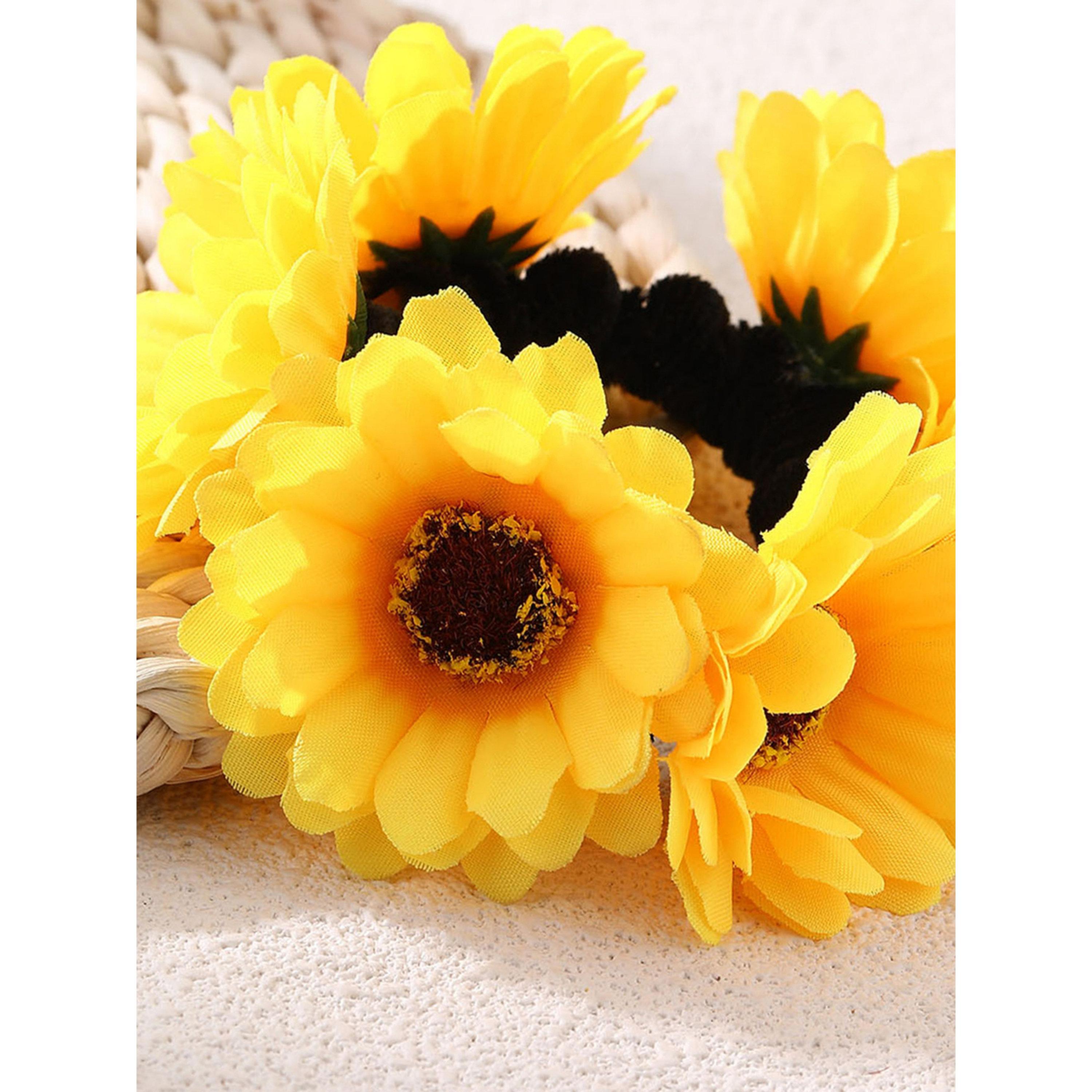 Take Two Yellow Flower Hair Tie-women-hairaccessories-bands-image-3