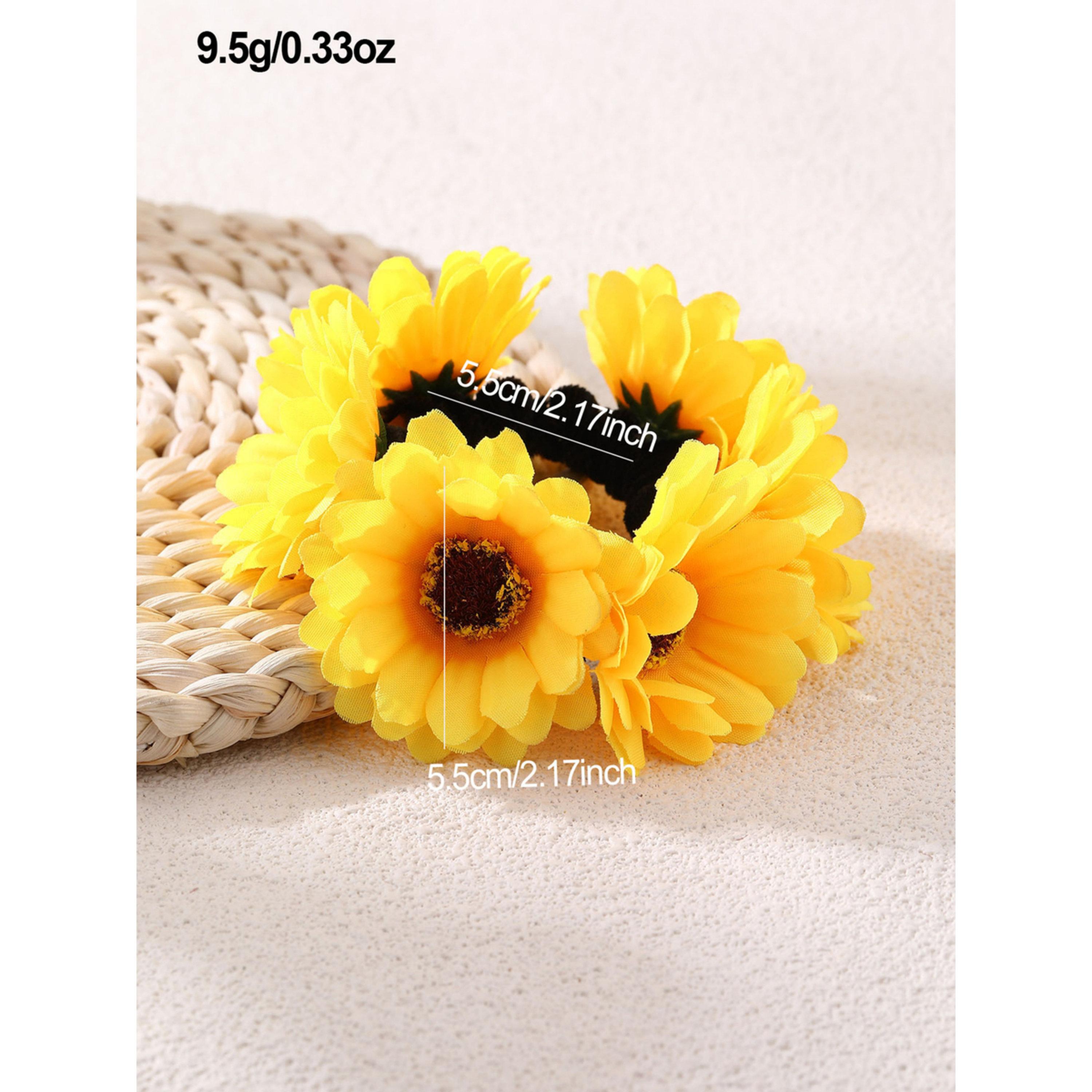 Take Two Yellow Flower Hair Tie-women-hairaccessories-bands-image-5