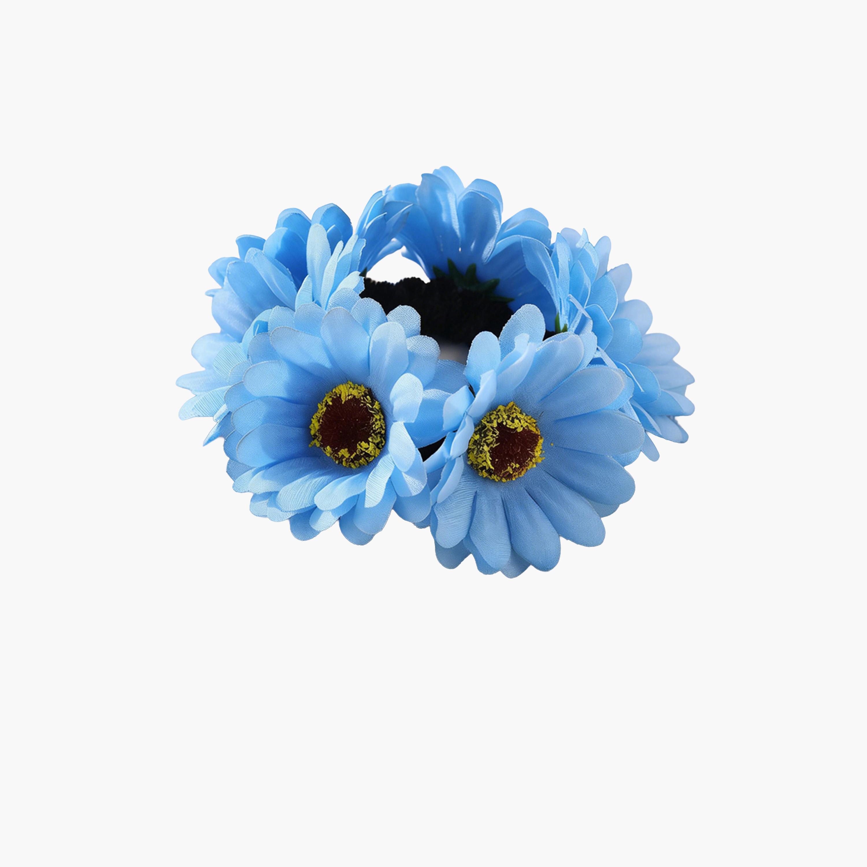 Take Two Blue Flower Hair Tie-women-hairaccessories-bands-image-1