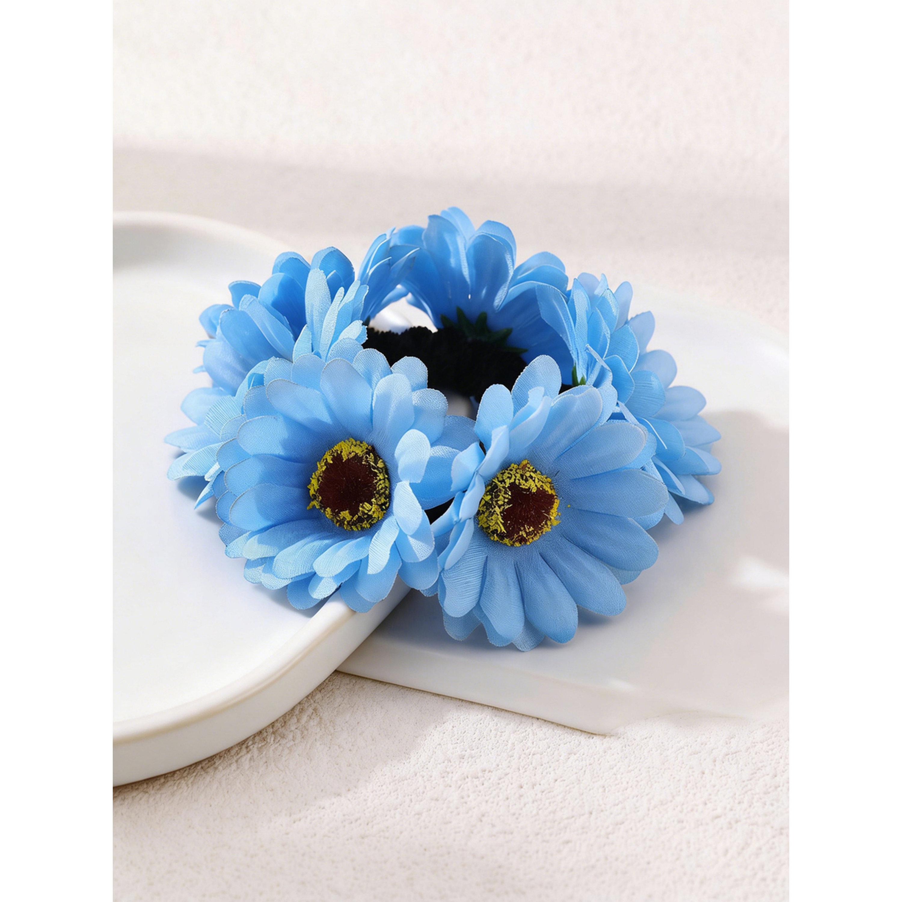 Take Two Blue Flower Hair Tie-women-hairaccessories-bands-image-2