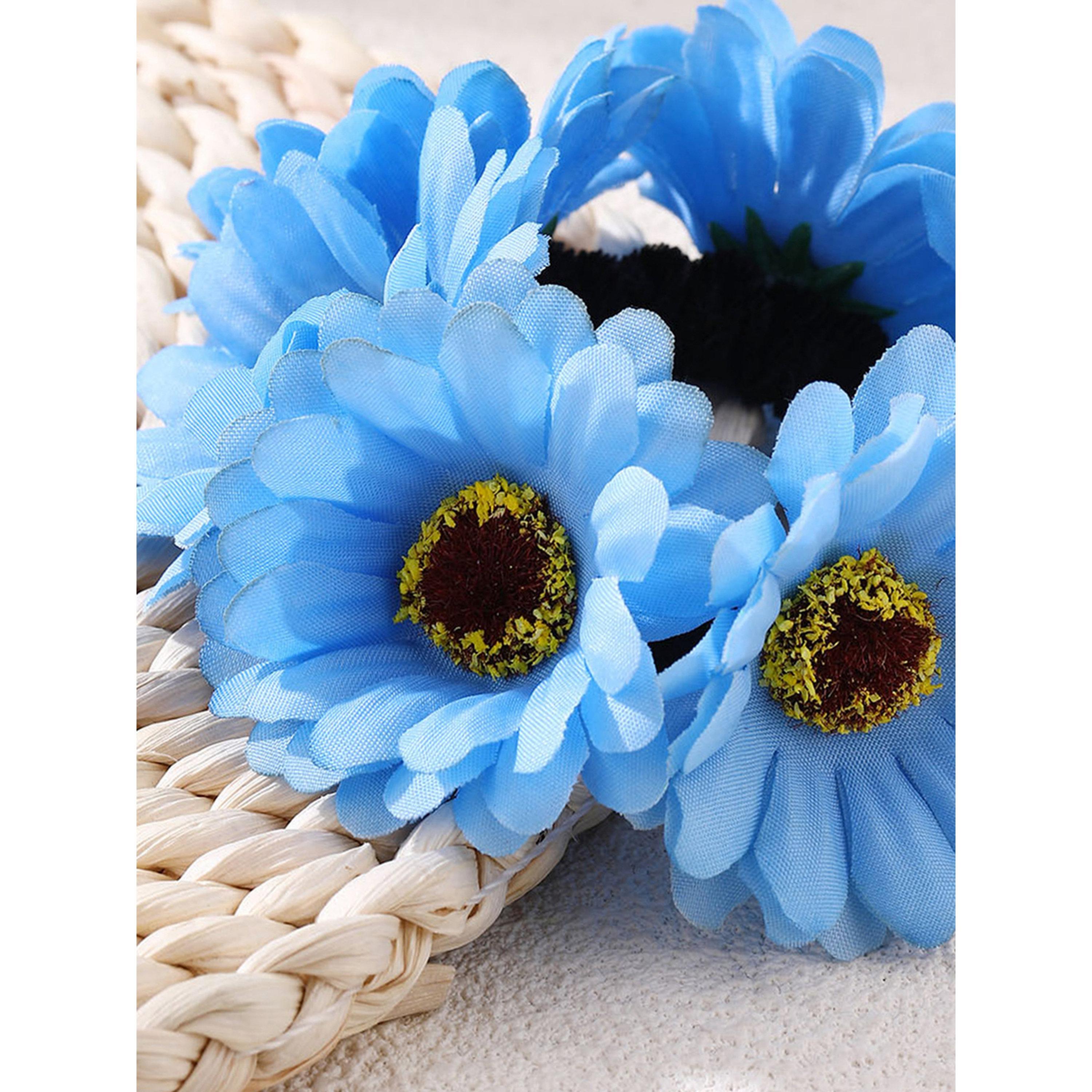 Take Two Blue Flower Hair Tie-women-hairaccessories-bands-image-3