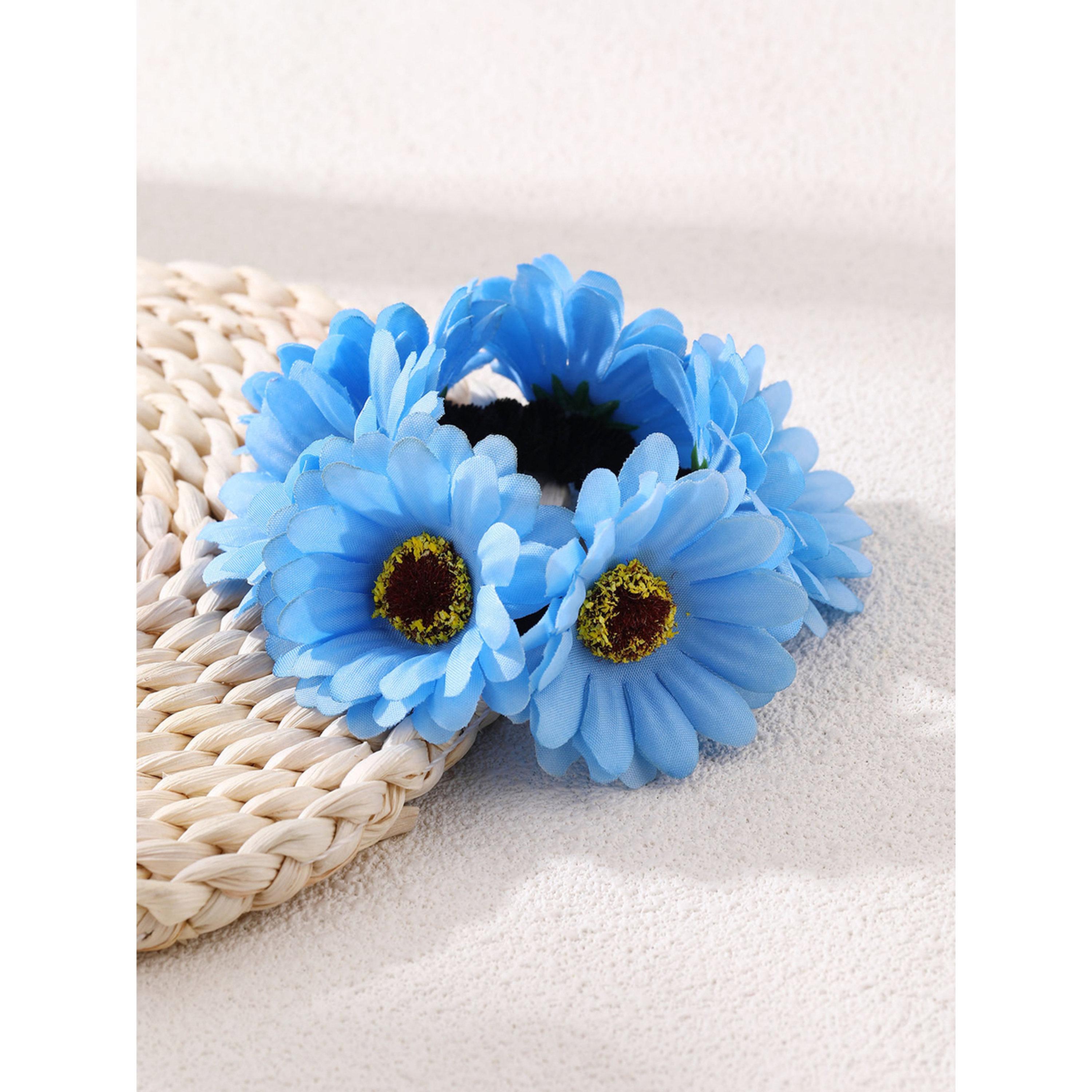 Take Two Blue Flower Hair Tie-women-hairaccessories-bands-image-4