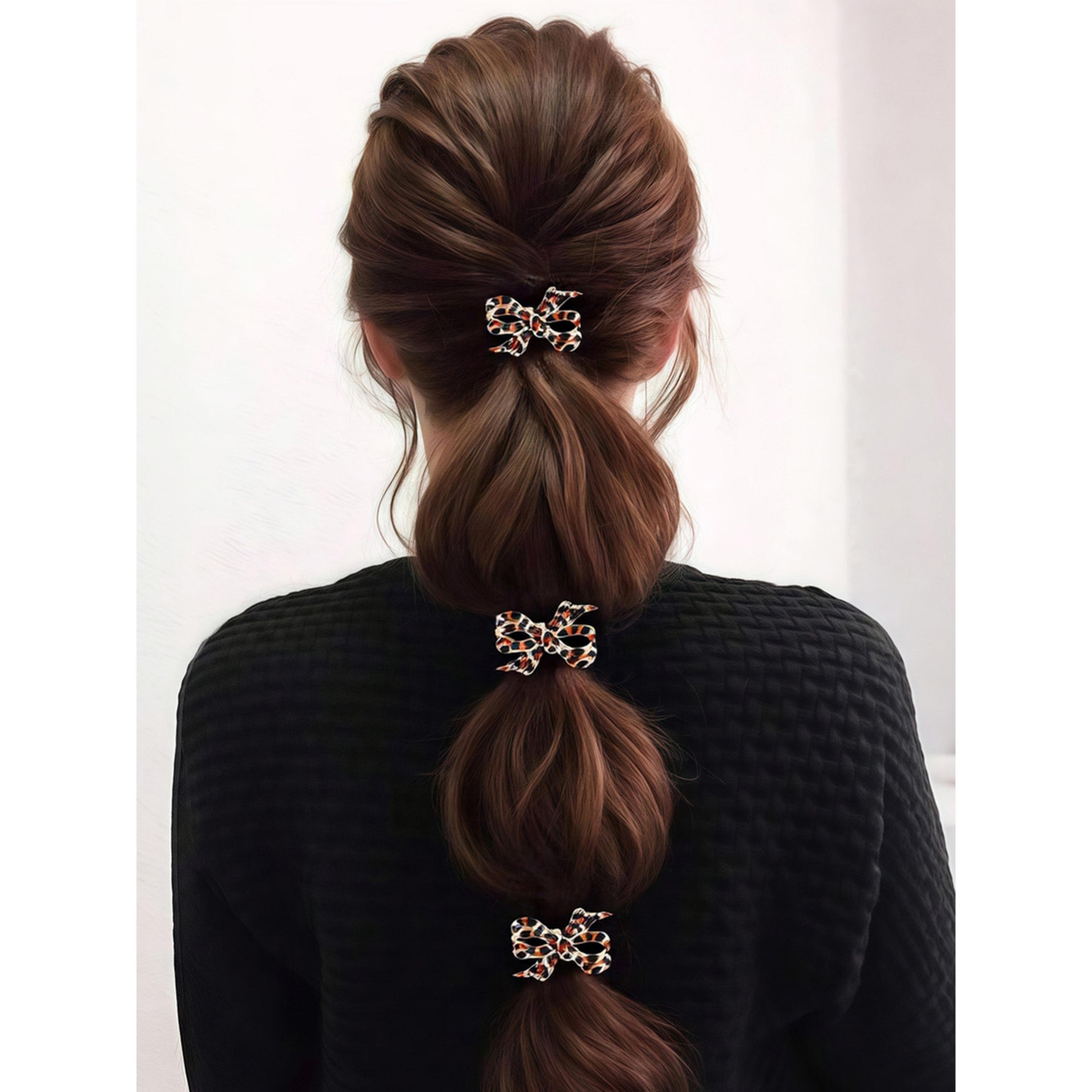 طقم ربطات شعر بعقدة بنقشة نمر 3 قطع-women-hairaccessories-bands-image-2