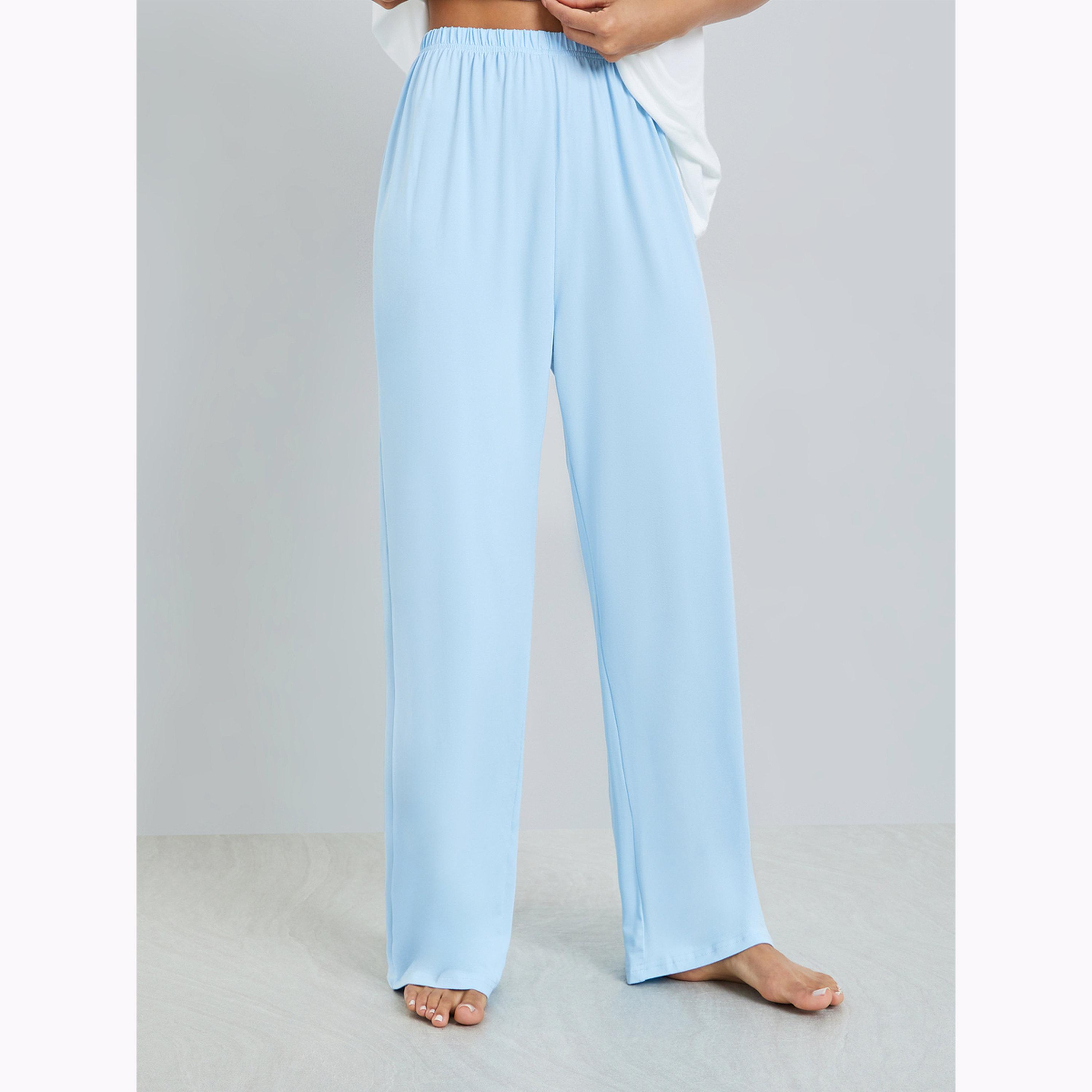 Styli Cat Heart Print T-Shirt and Solid Pyjama Set-women-clothing-nightwear-pyjamas-longsets-image-5