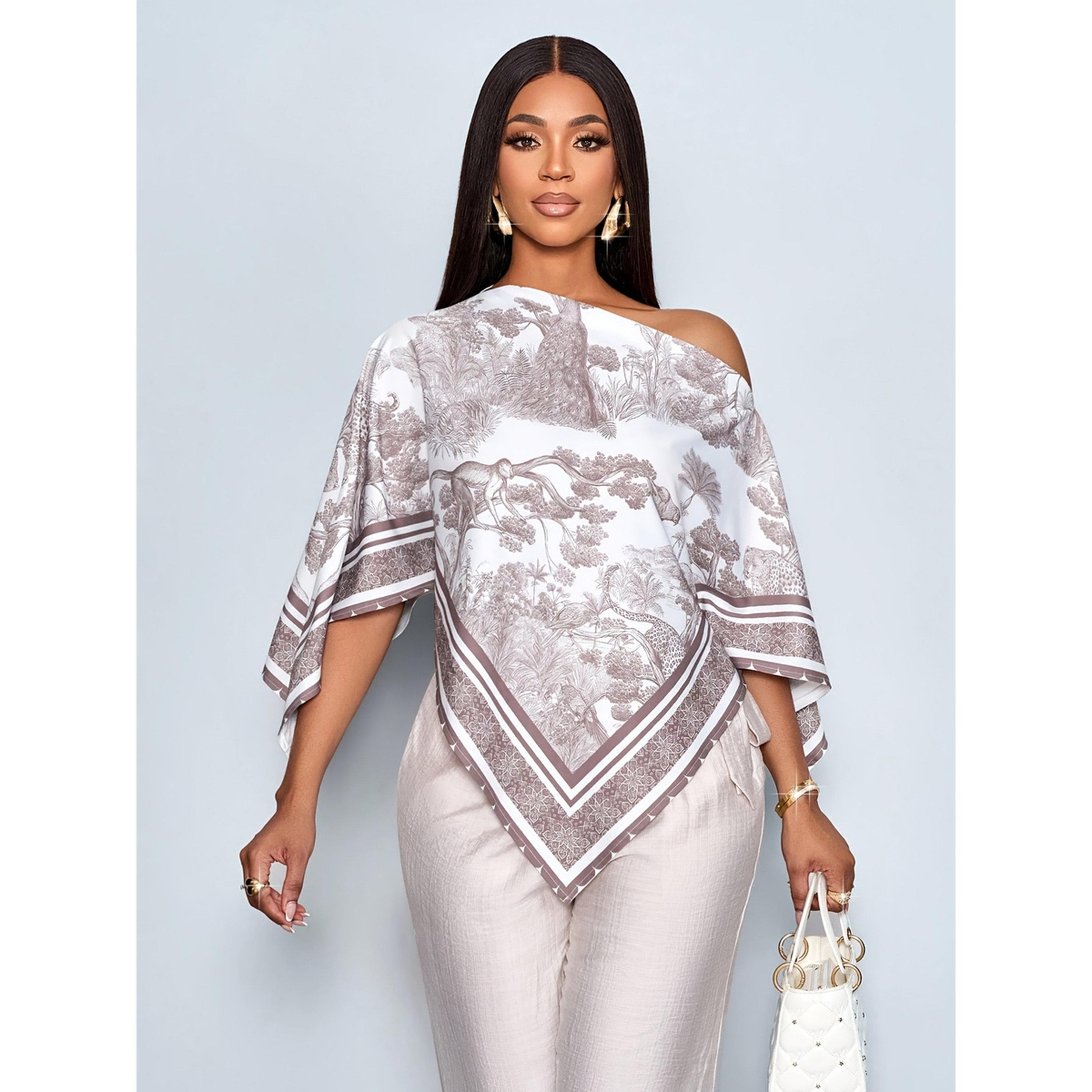 Take Two Beige Asymmetric Hem Printed Top-women-clothing-shirtsandblouses-blouses-image-4