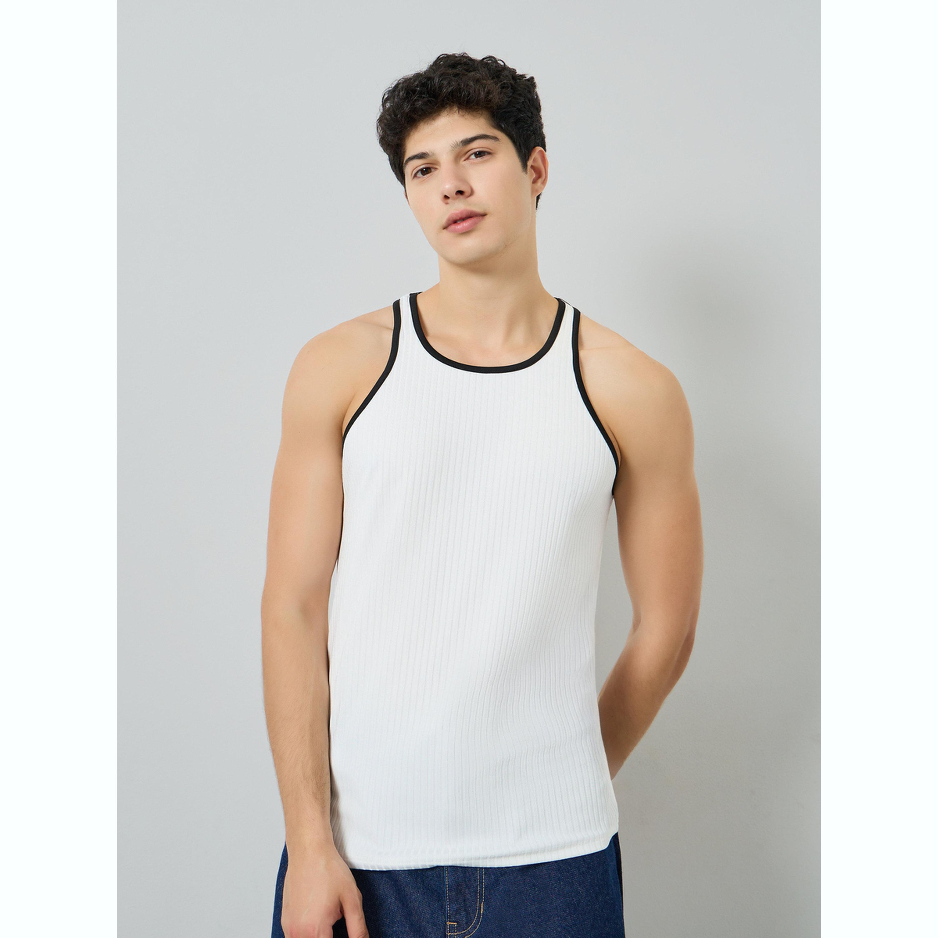 Take Two Men White Ribbed Tank Top-men-clothing-tshirtsandpolos-vests-image-1