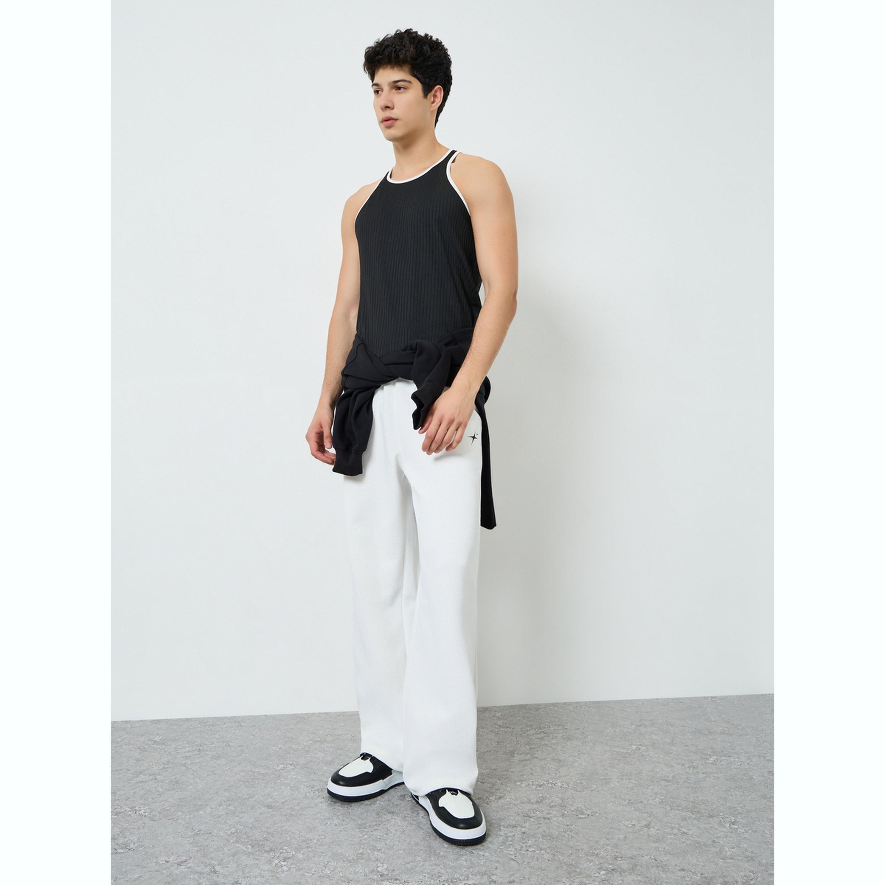 Take Two Men Black Ribbed Tank Top-men-clothing-tshirtsandpolos-vests-image-2