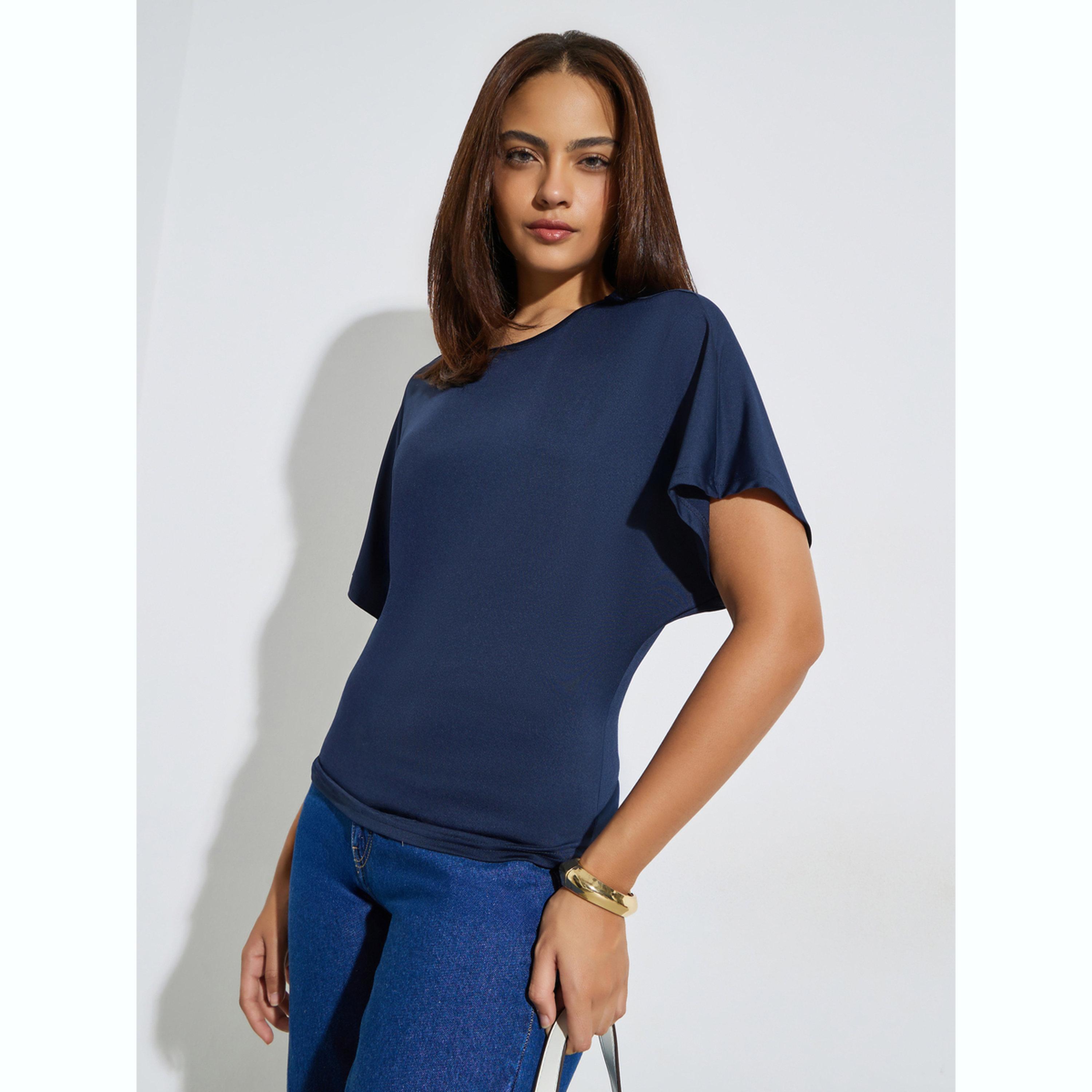 تيشيرت برباط خصر وياقة دائرية-women-clothing-tshirts-image-1